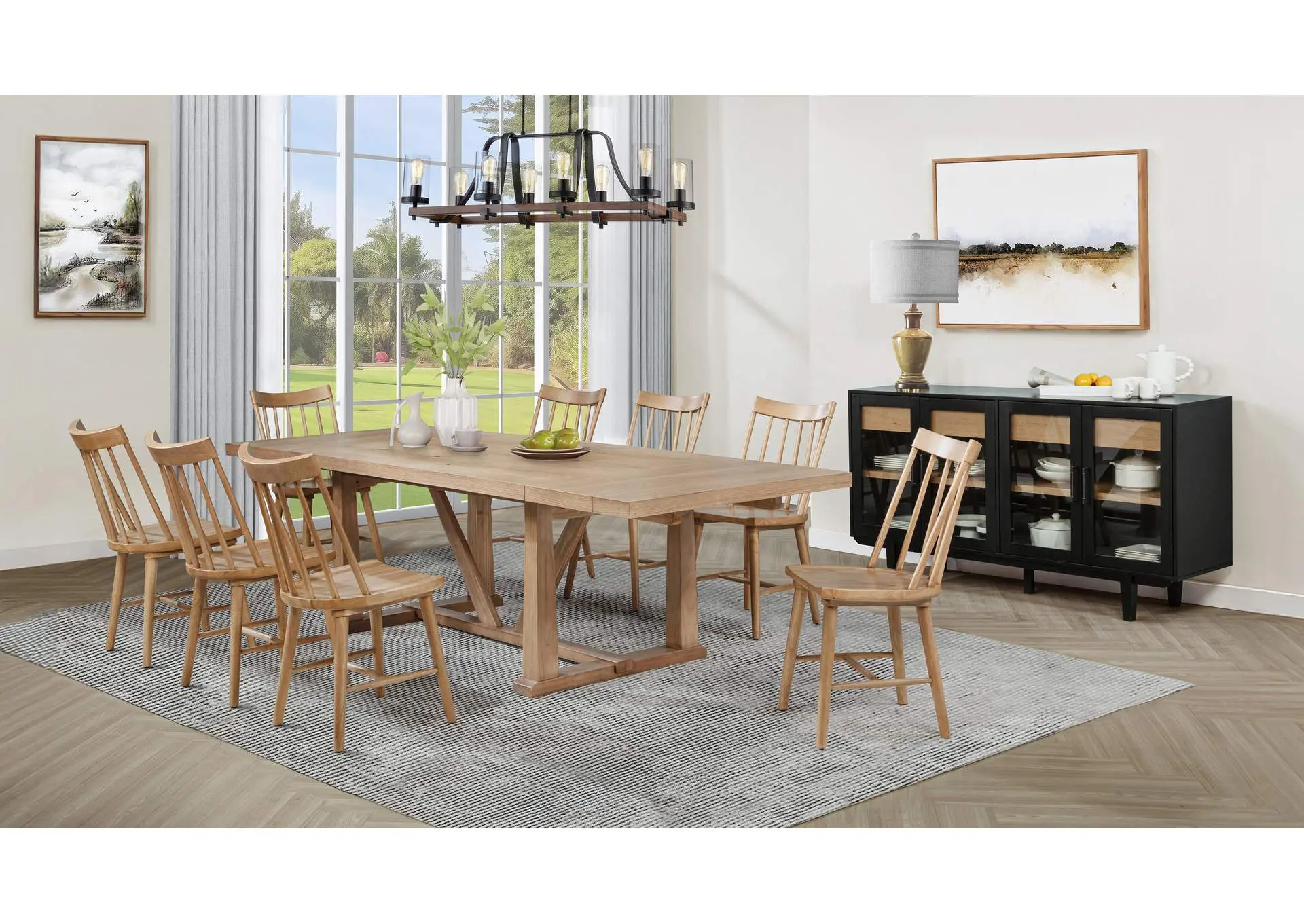 Middleton 10-piece Extension Leaf Dining Set Natural Brown