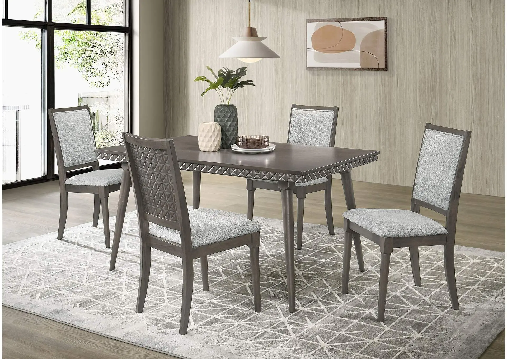 Onslow 5-piece 59-inch Rectangular Dining Set Dark Brown