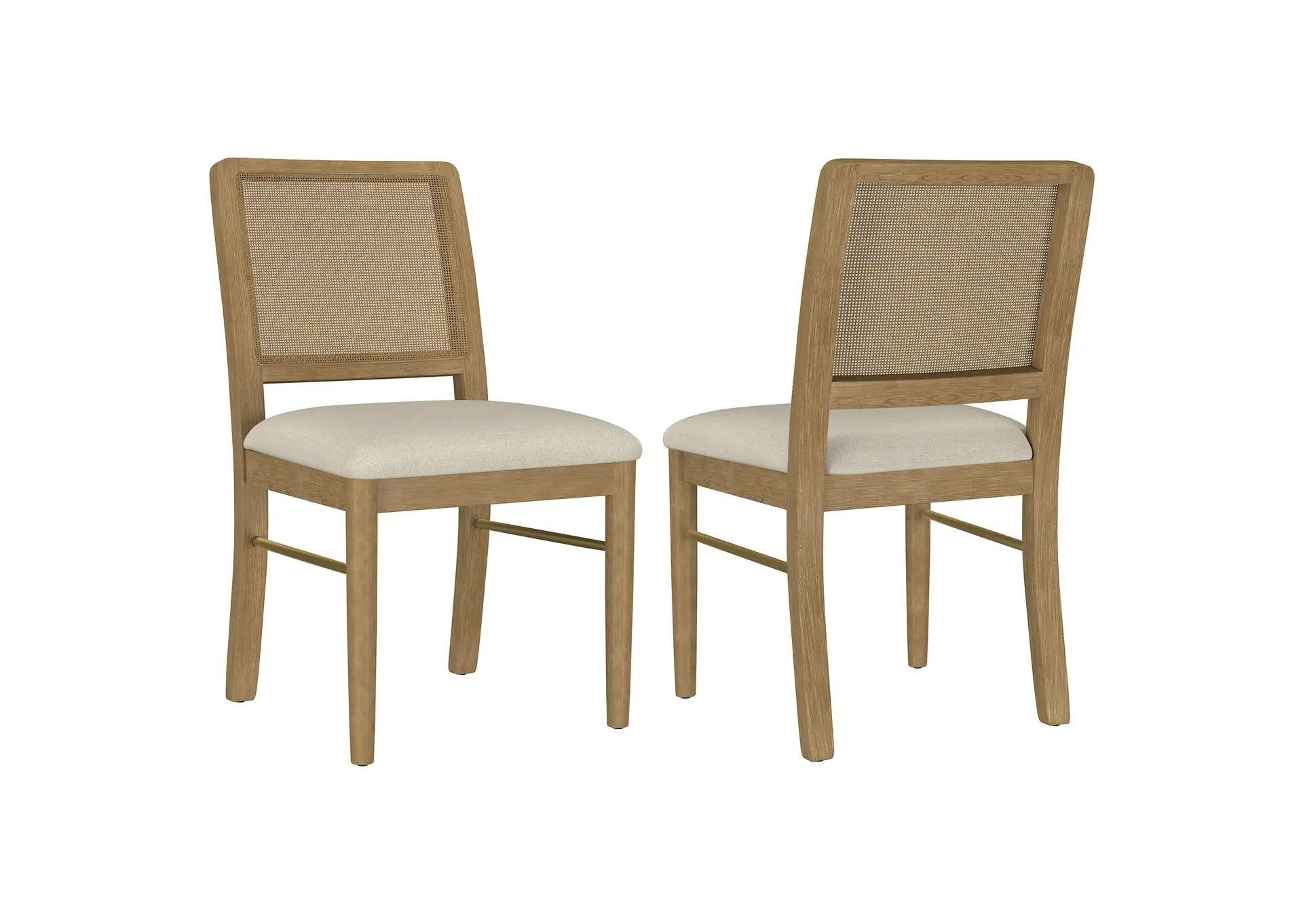 Arini Rattan Cane Dining Side Chair Sand Wash (Set of 2)