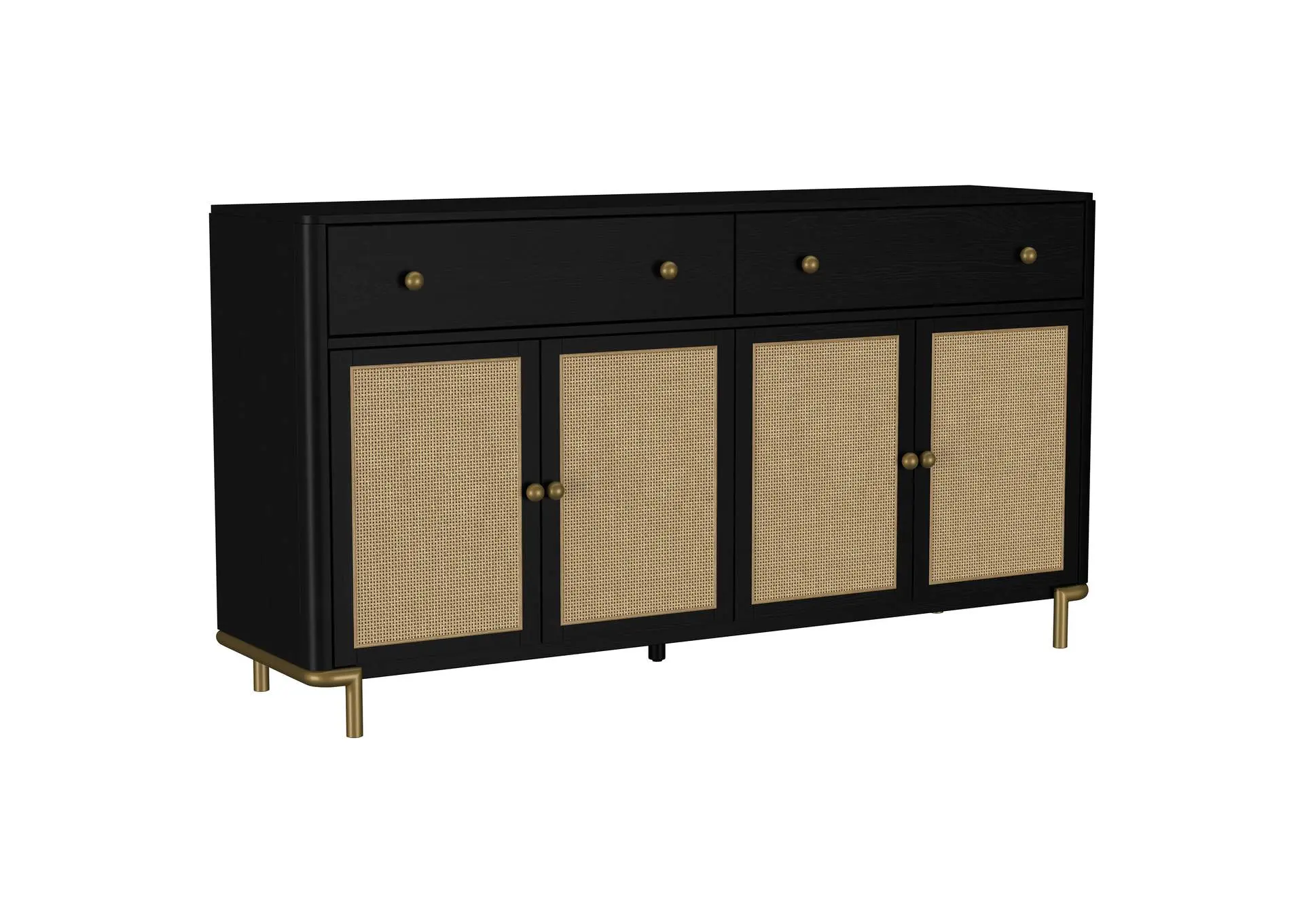 Arini 2-drawer Cane Door Dining Sideboard Server Black