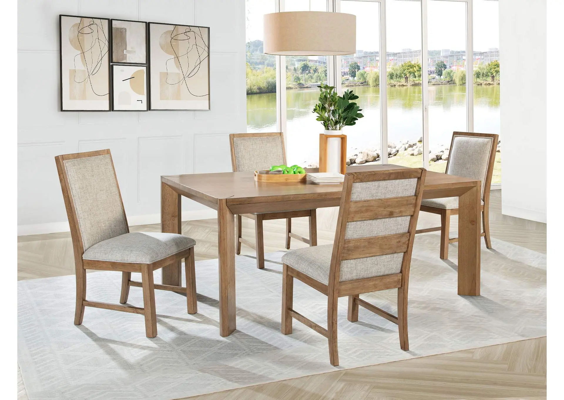 Bruner 5-piece 72-inch Rectangular Dining Set Natural Brown
