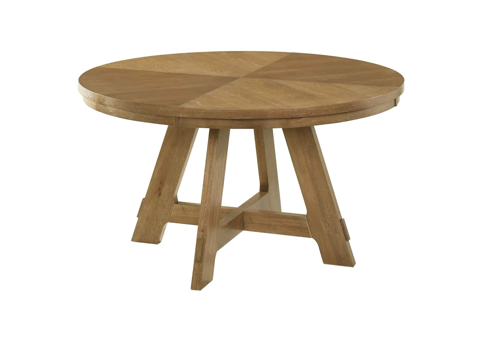 Danvers Round 54-inch Wood Dining Table Brown Oak