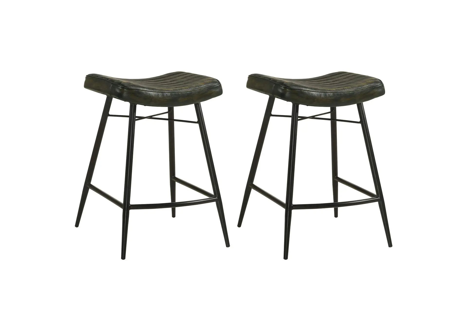 Bayu Leather Upholstered Counter Stool Espresso (Set of 2)