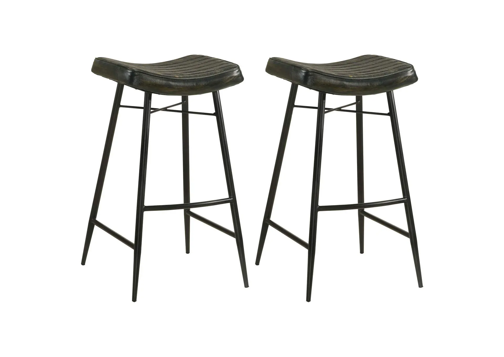Bayu Leather Upholstered Bar Stool Espresso (Set of 2)