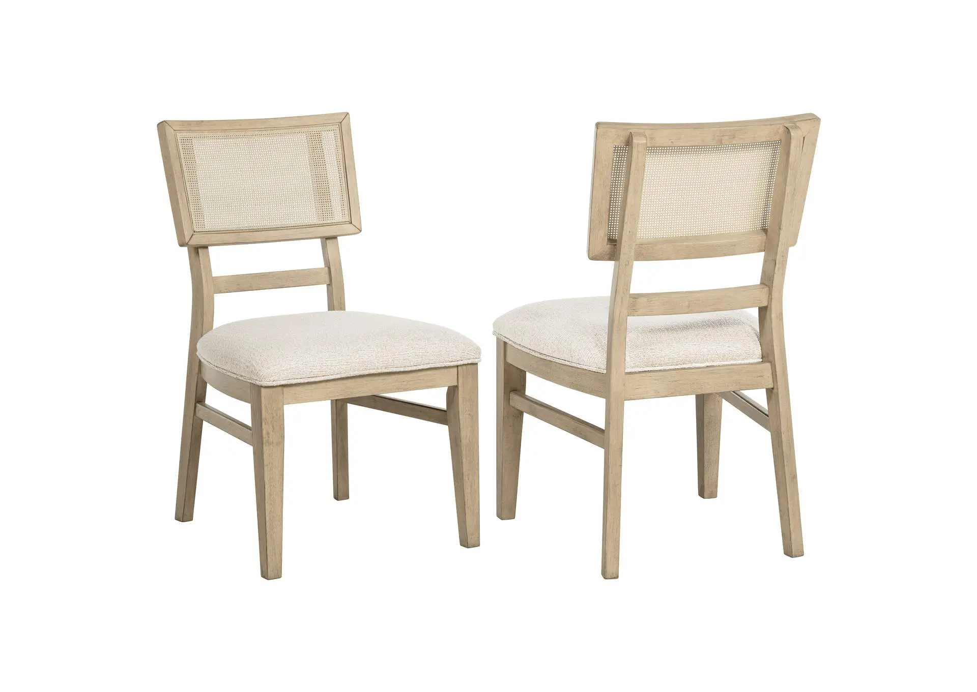 Kailani Rattan Cane Dining Side Chair Beige Oak (Set of 2)
