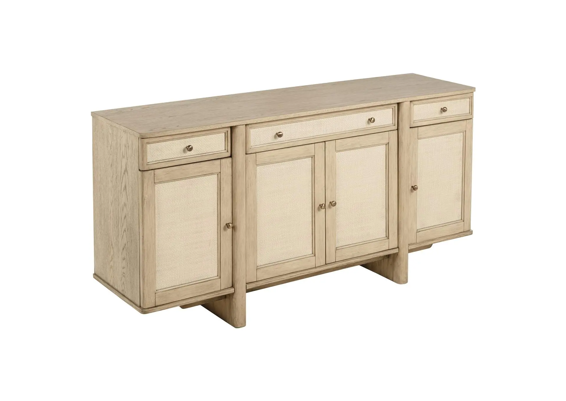 Kailani 4-door Cane Sideboard Buffet Cabinet Beige Oak