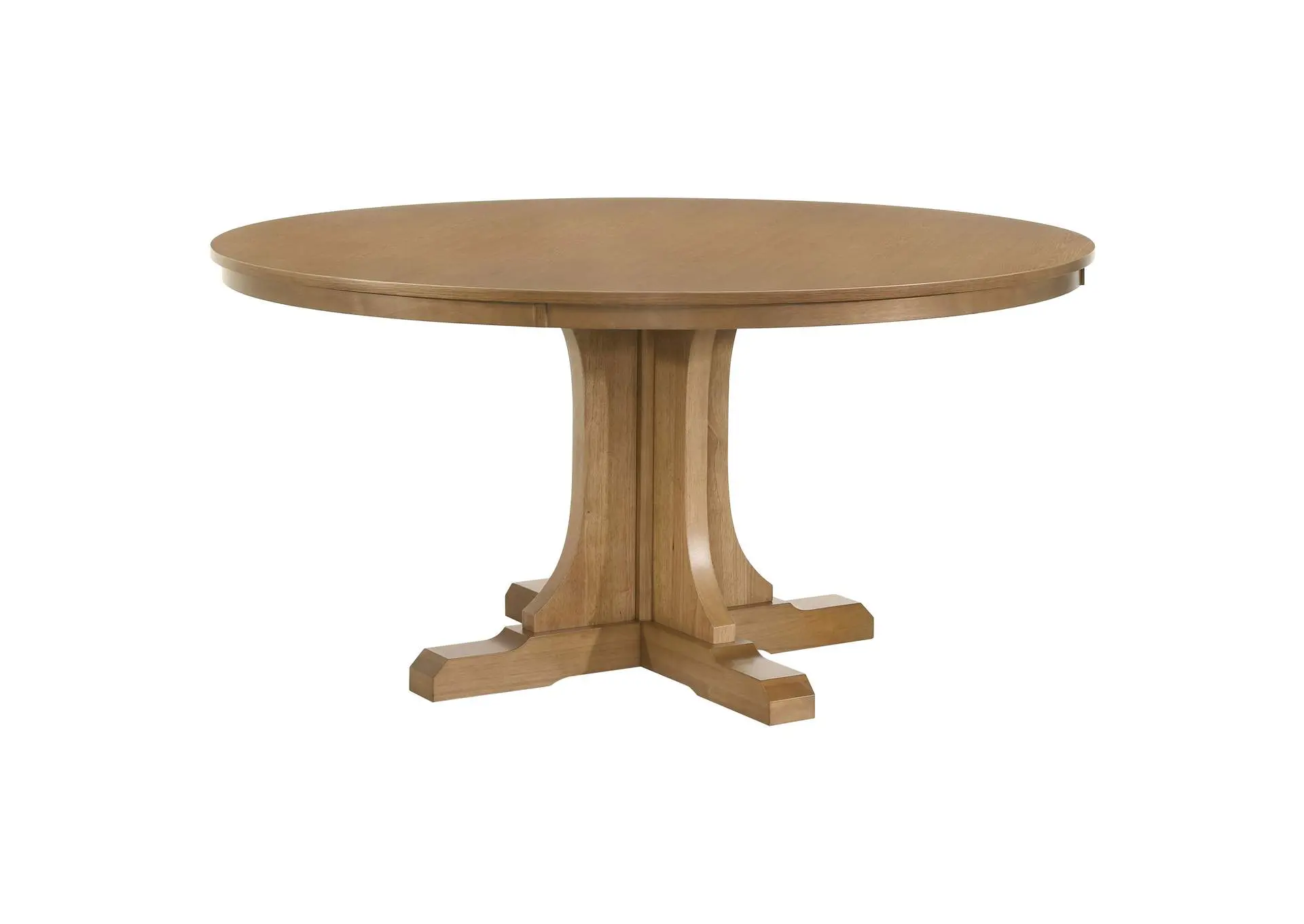 Hartville 60-inch Round Dining Table Natural Light Brown