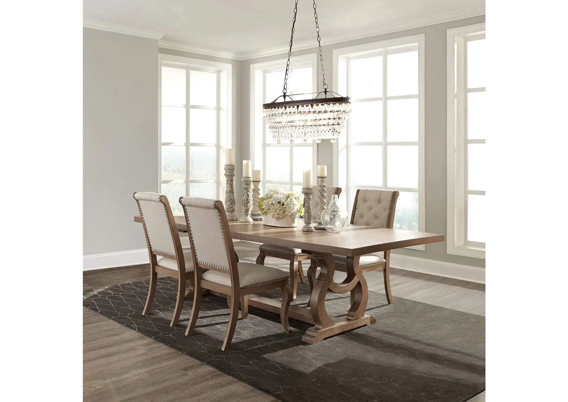Brockway 5-piece Extension Leaf Dining Set Barley Brown