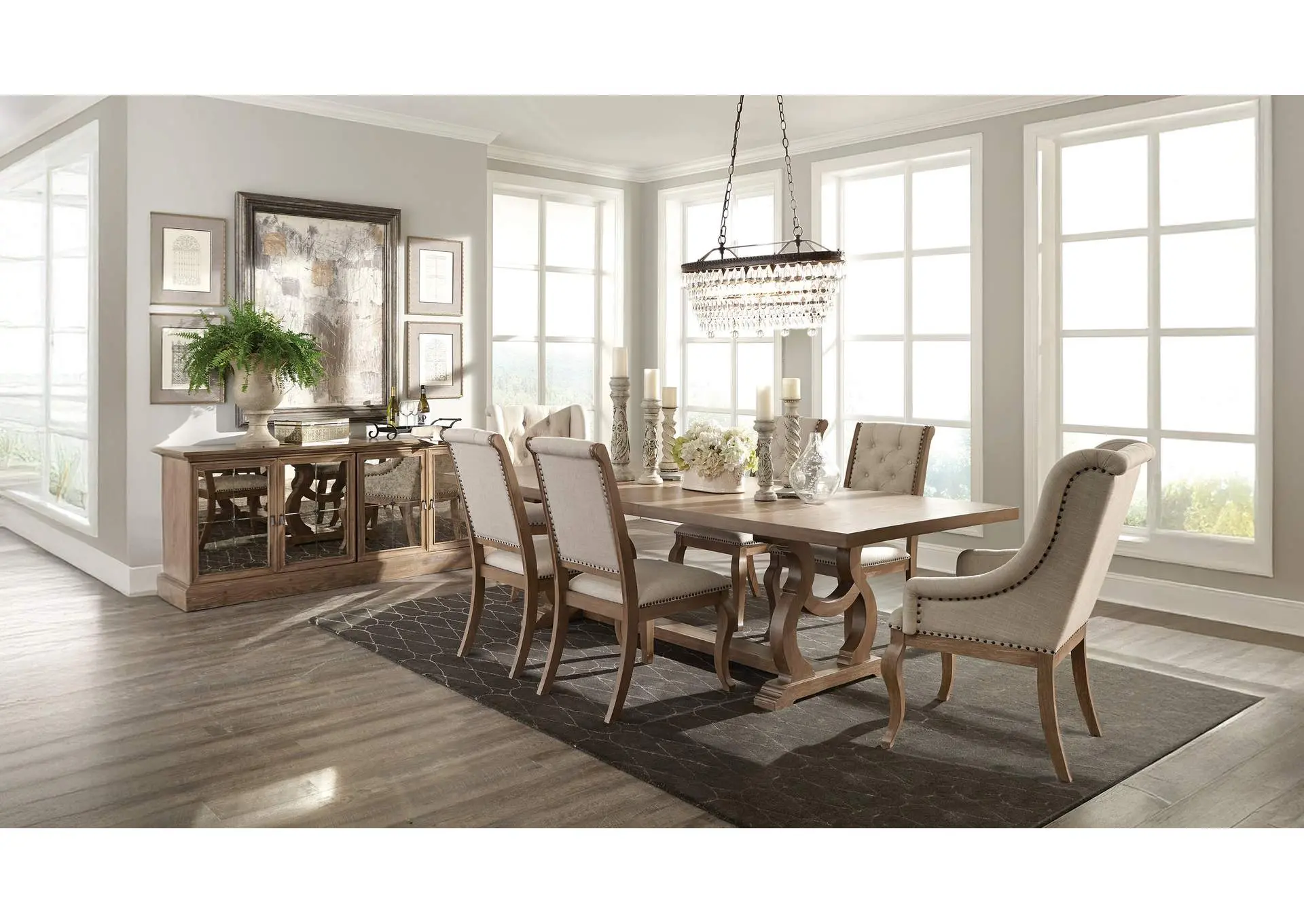 Brockway 7-piece Extension Leaf Dining Set Barley Brown