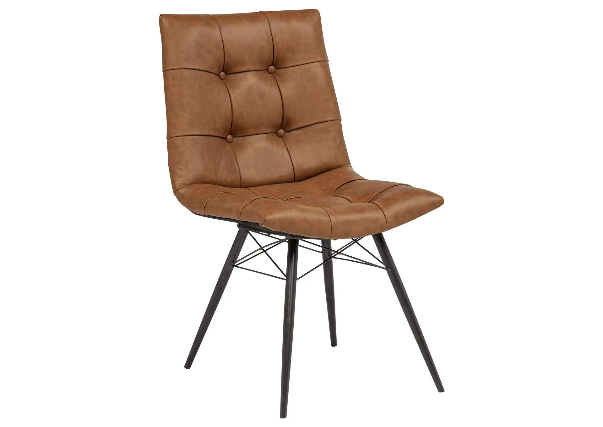 Aiken Faux Leather Upholstered Dining Side Chair Saddle Brown (Set of 4)