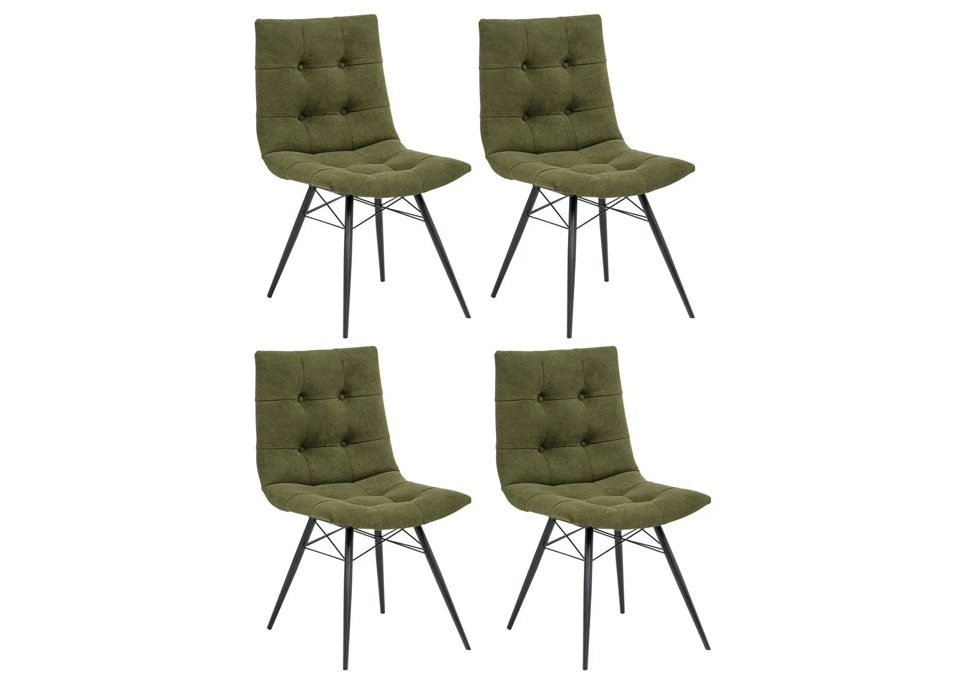 Aiken Fabric Upholstered Dining Side Chair Saddle Forest Green (Set of 4)