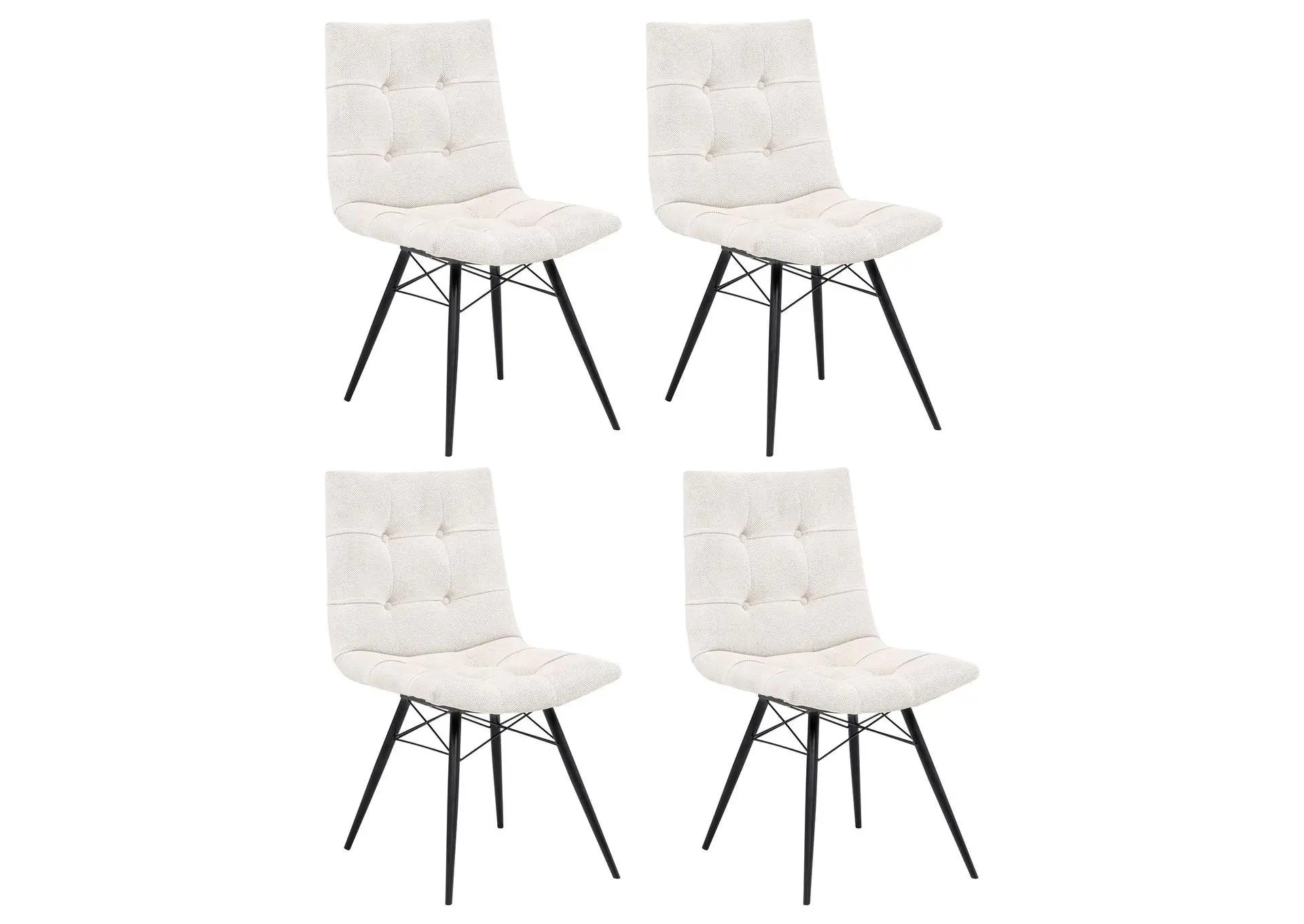 Aiken Fabric Upholstered Dining Side Chair Saddle Stone White (Set of 4)
