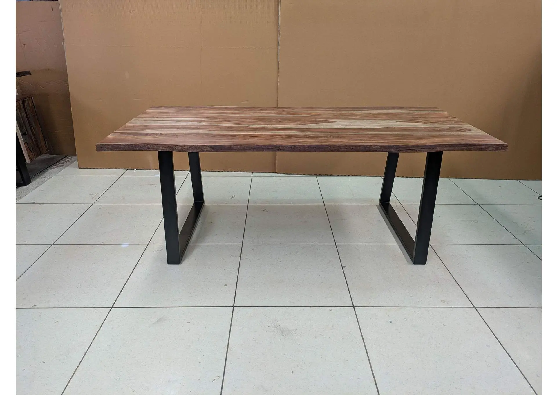 Selwyn 80-inch Live Edge Solid Wood Dining Table Light Sheesham