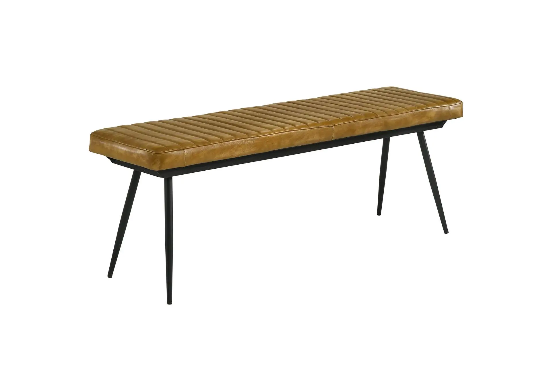 Misty Leather Upholstered Dining Bench Antique Camel