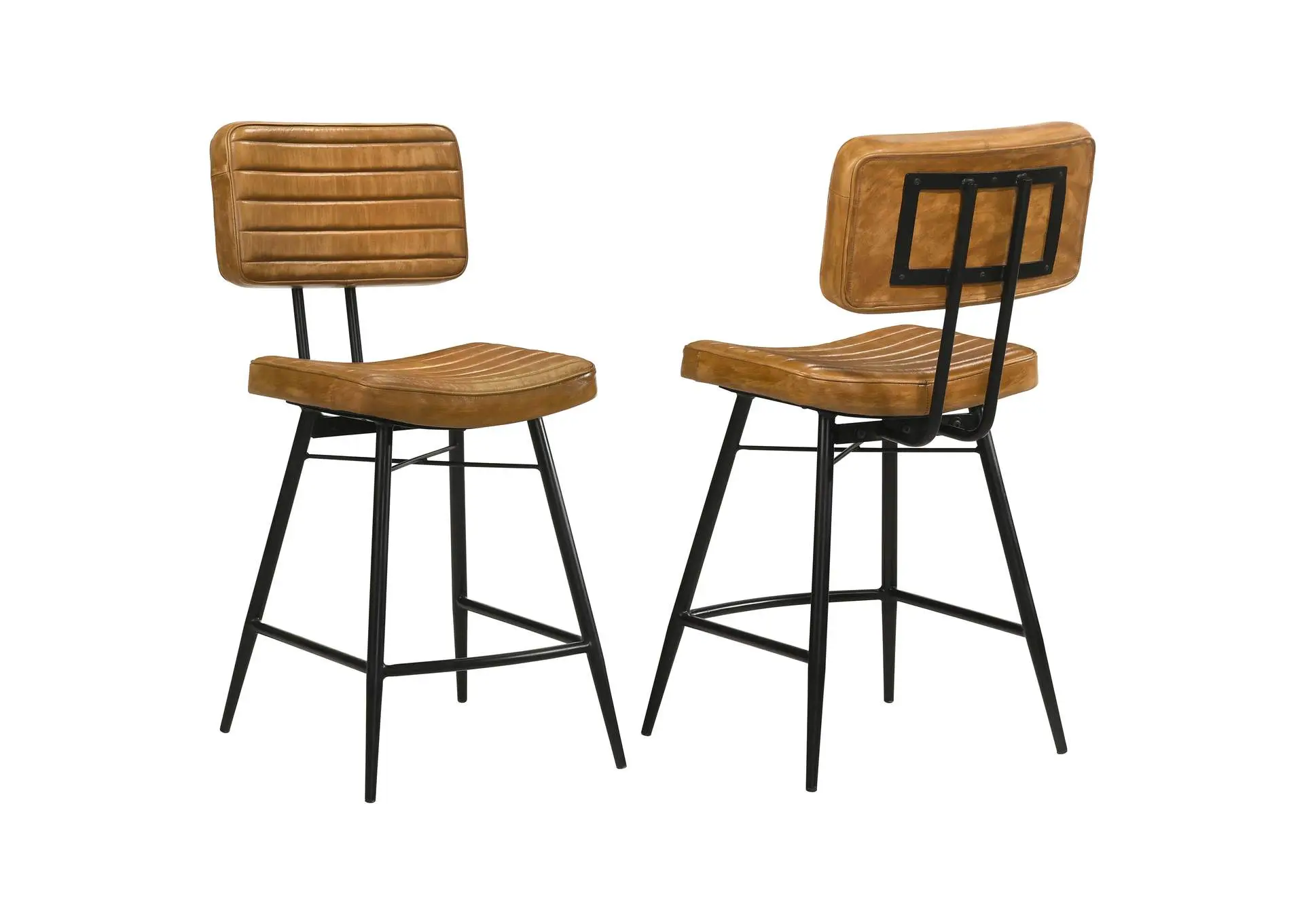 Partridge Leather Counter Chair Antique Camel (Set of 2)