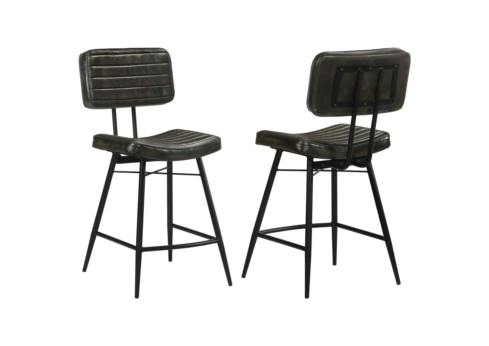 Partridge Leather Counter Chair Antique Espresso (Set of 2)