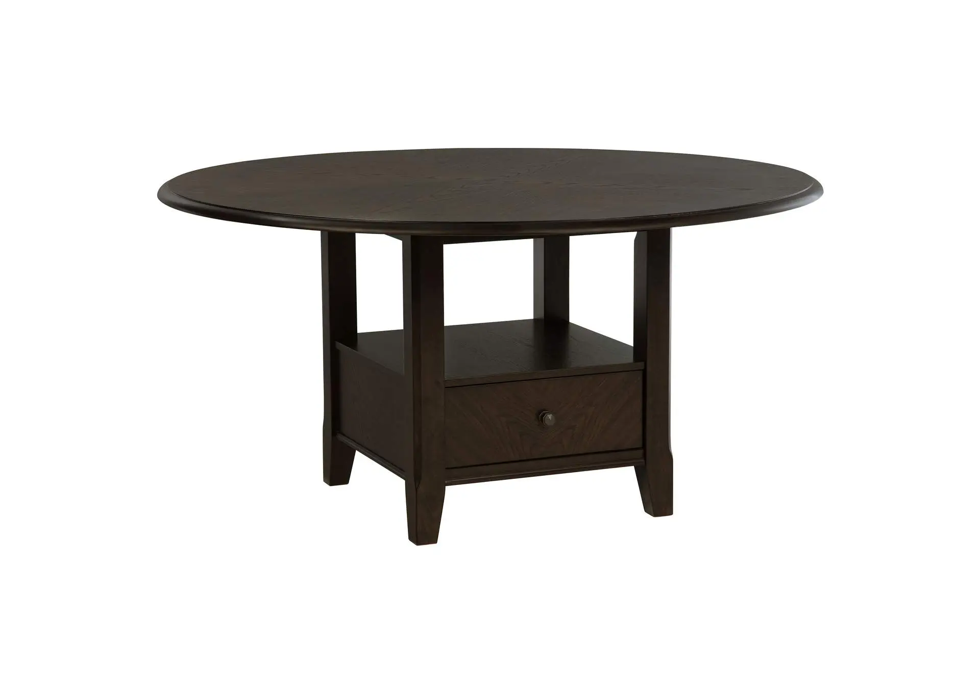 Twyla 60-inch Round Dining Table with Drawer Dark Cocoa