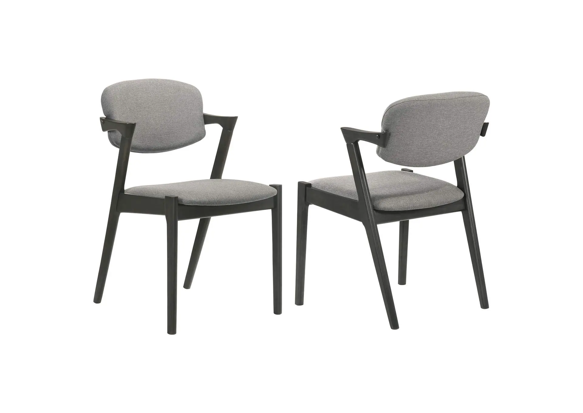 Stevie Padded Wood Dining Arm Chair Black (Set of 2)