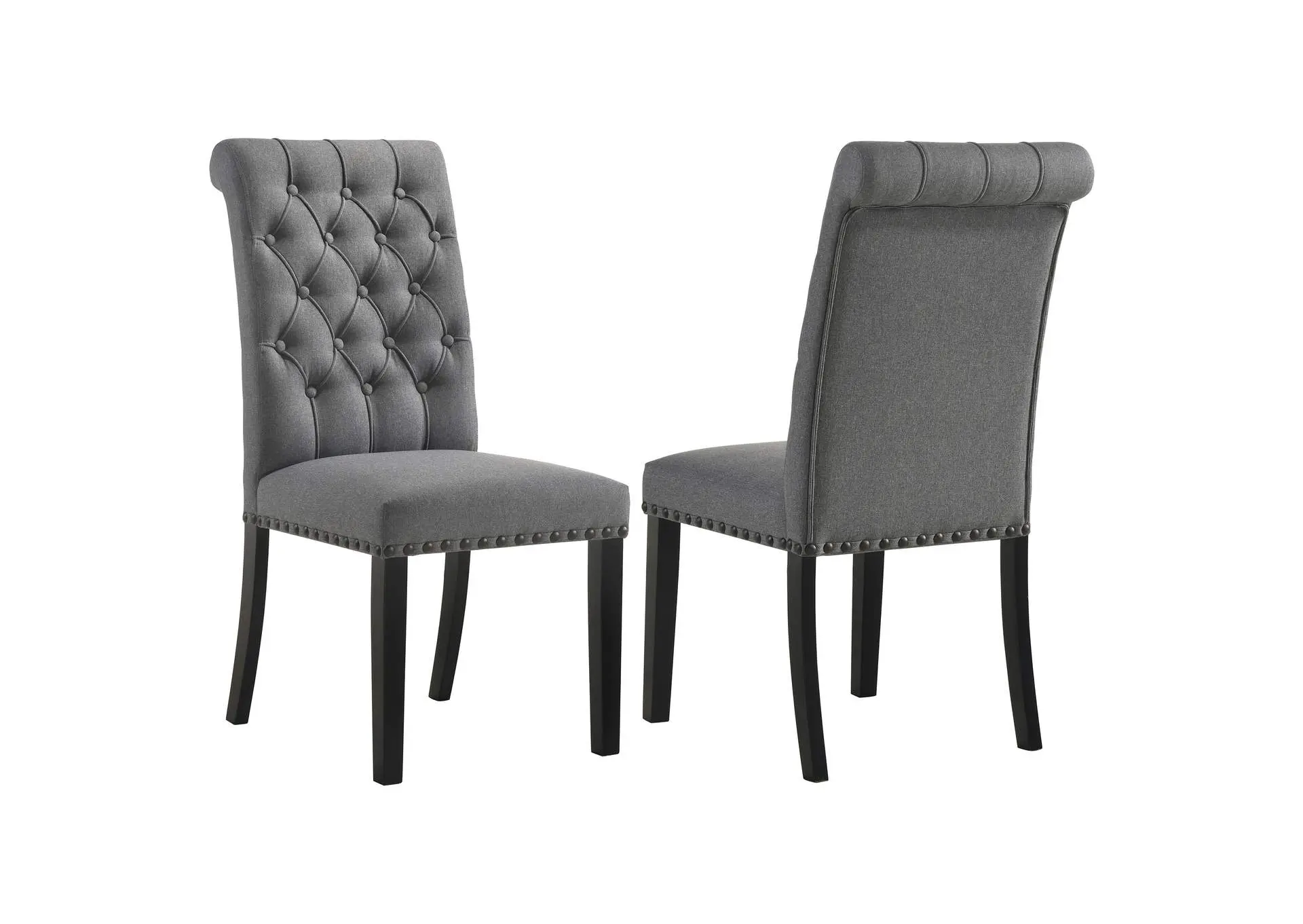 Alana Fabric Upholstered Dining Side Chair Grey (Set of 2)