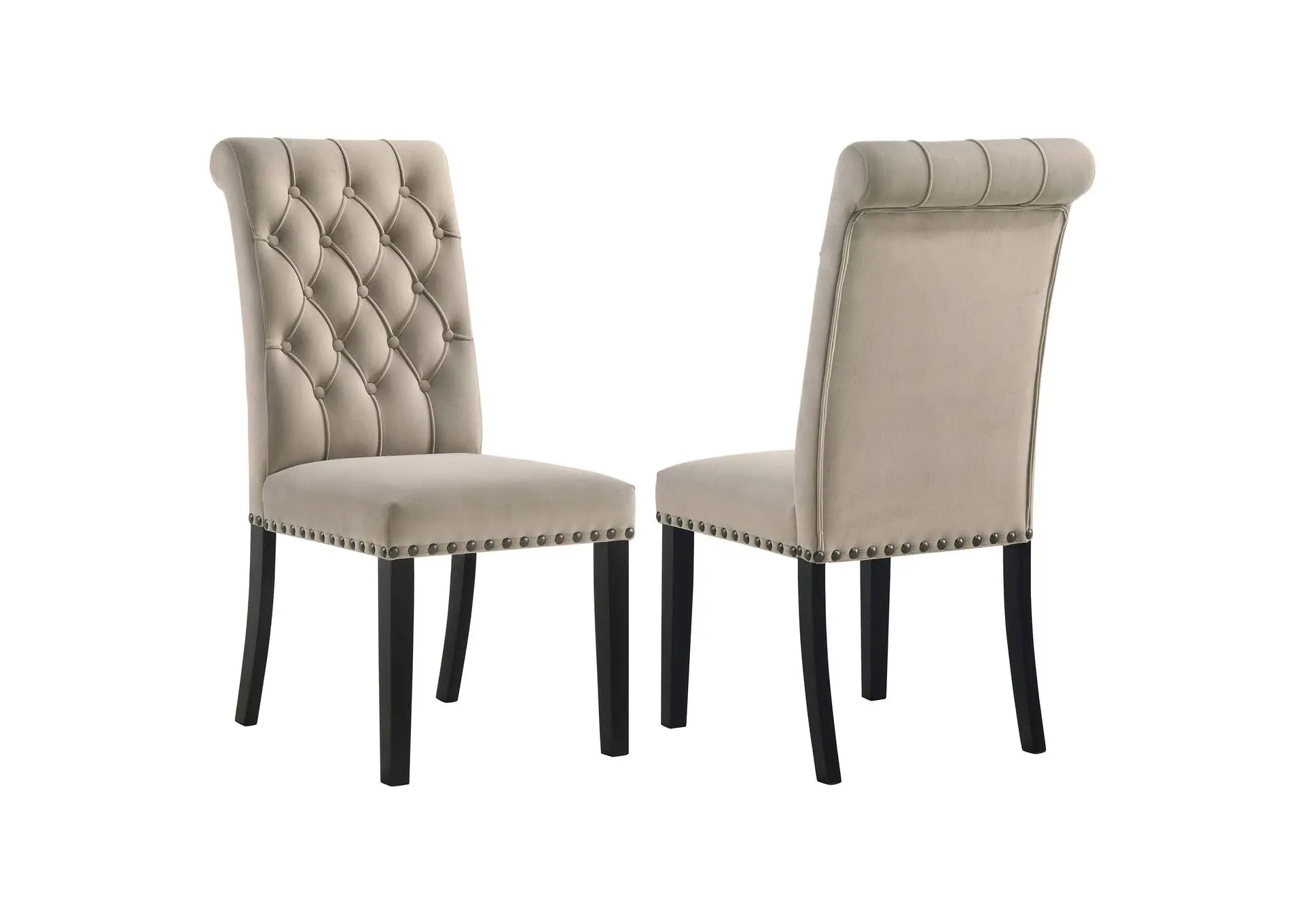 Alana Velvet Upholstered Dining Side Chair Sand (Set of 2)