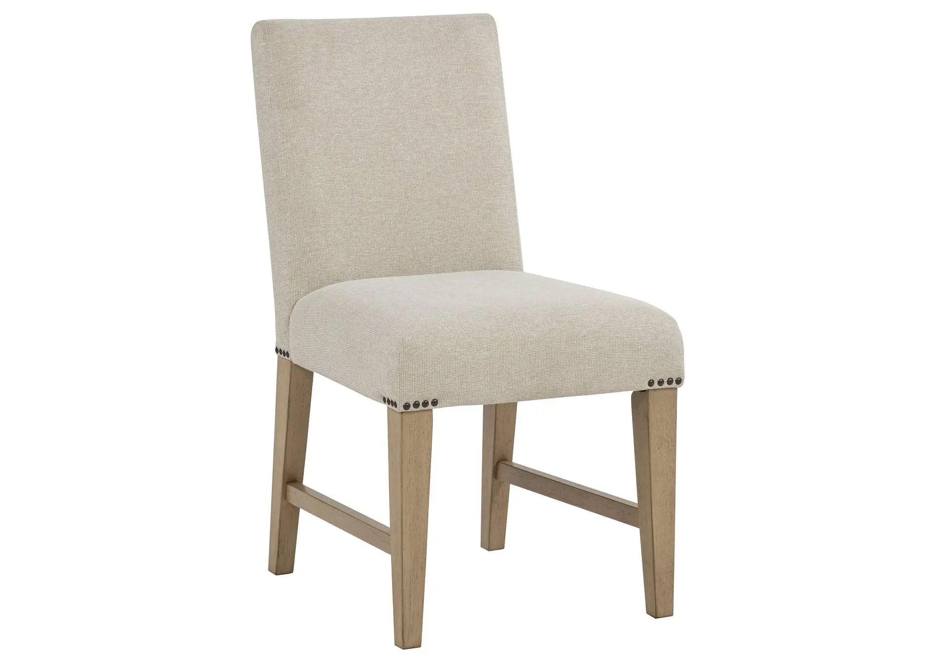Naser Parsons Dining Side Chair Beige and Light Oak (Set of 2)