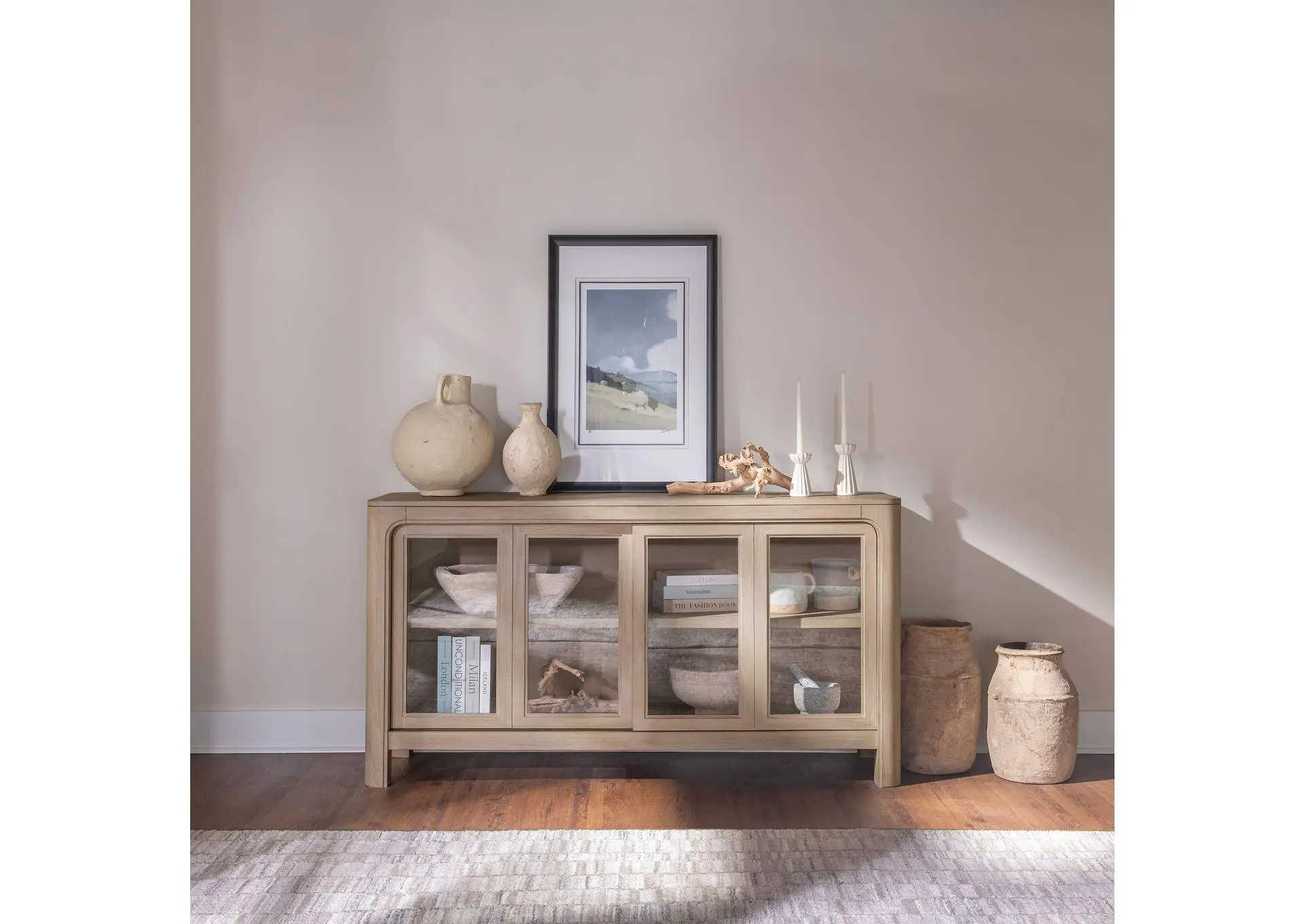 Solano Sliding Door Dining Sideboard Server Weathered Mango — view 3