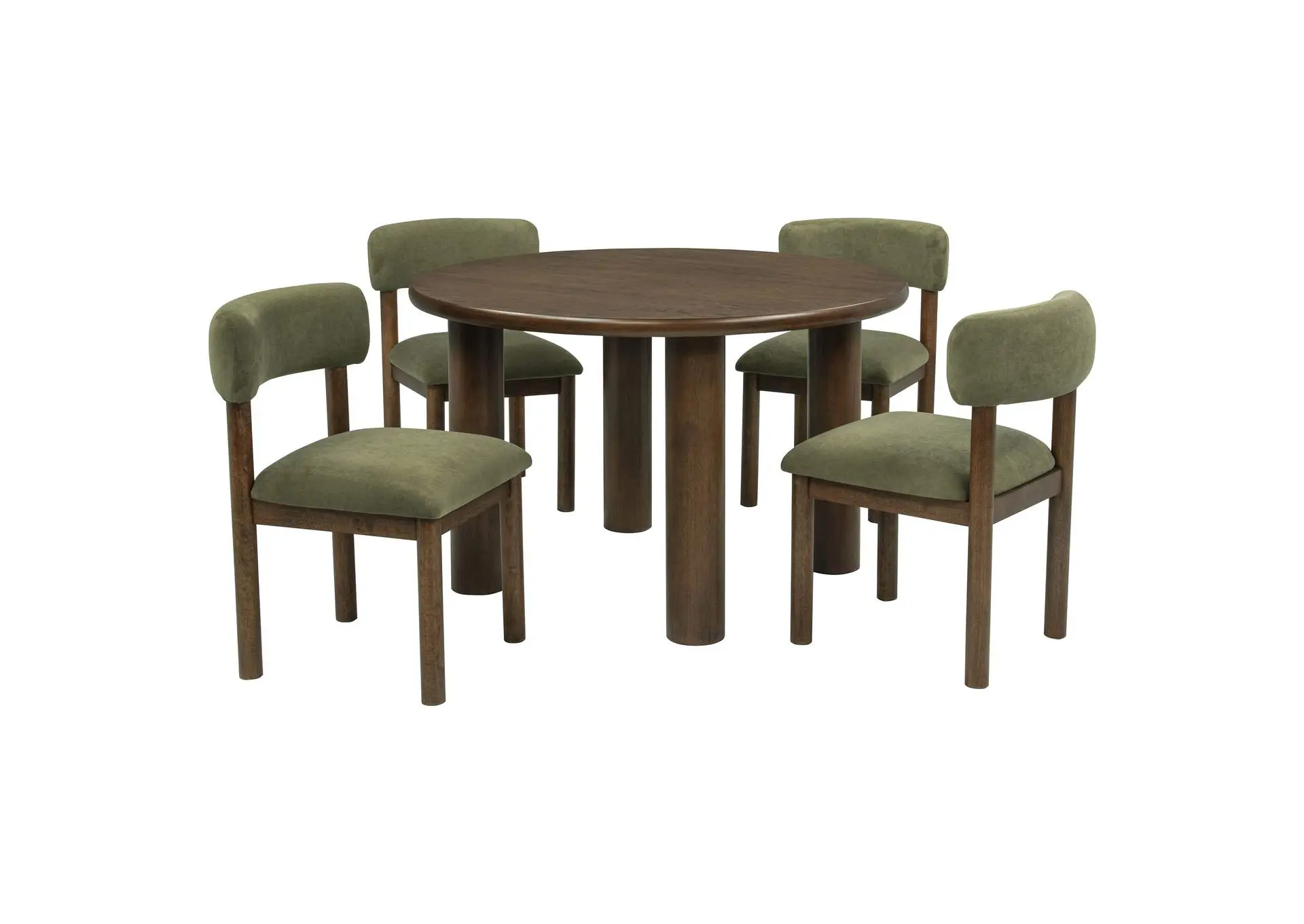 Faulkner 5-piece 48-inch Round Dining Set Moss Green
