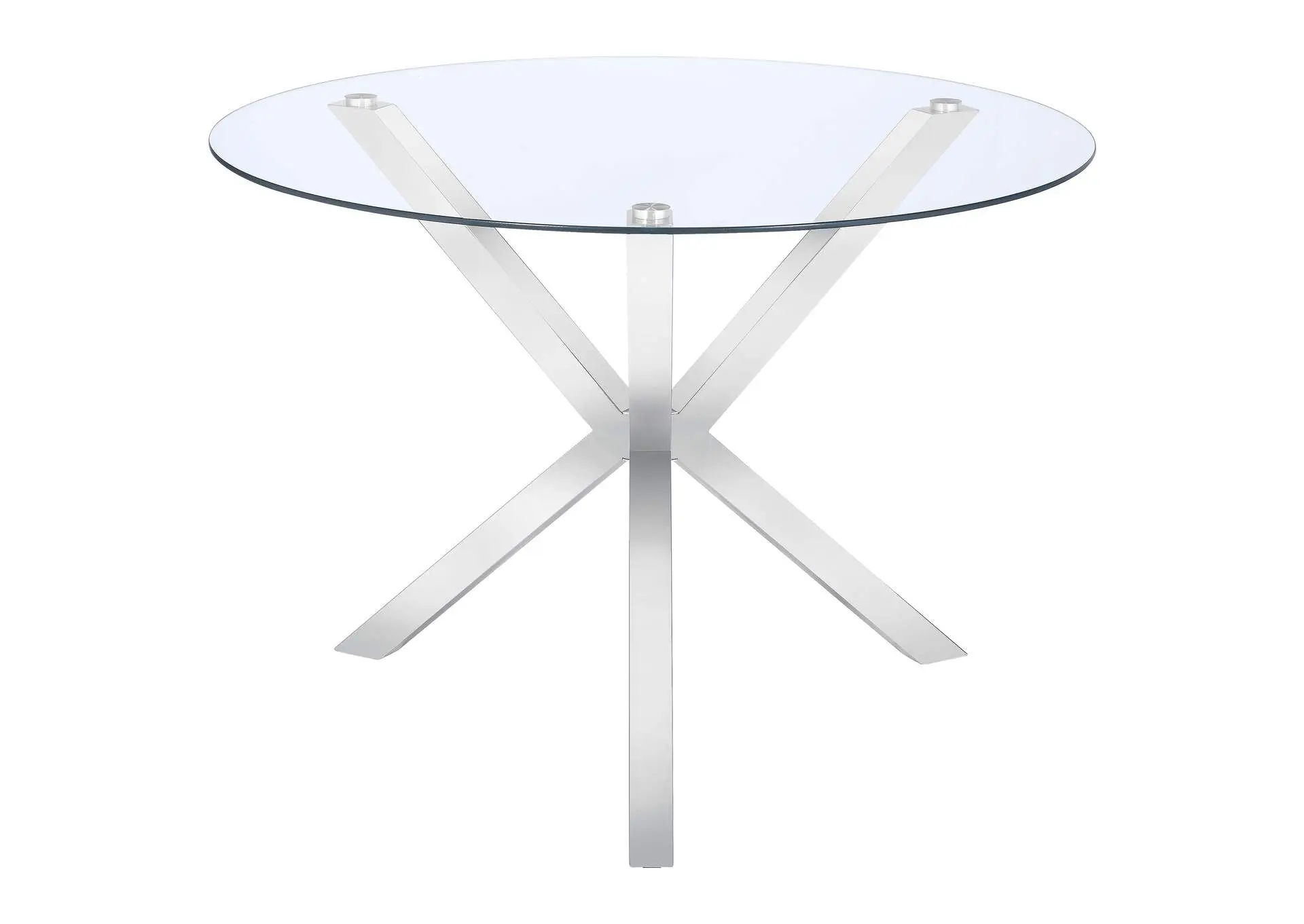 Vance Round 41-inch Glass Top Asterisk Dining Table Chrome