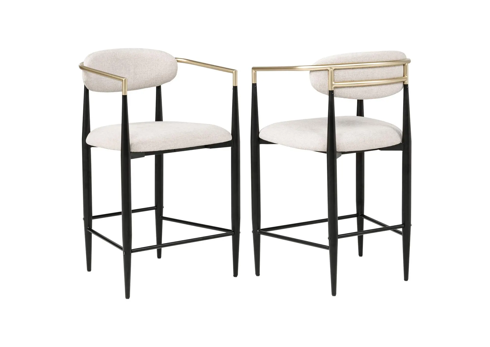 Tina Fabric Upholstered Counter Chair Beige (Set of 2)