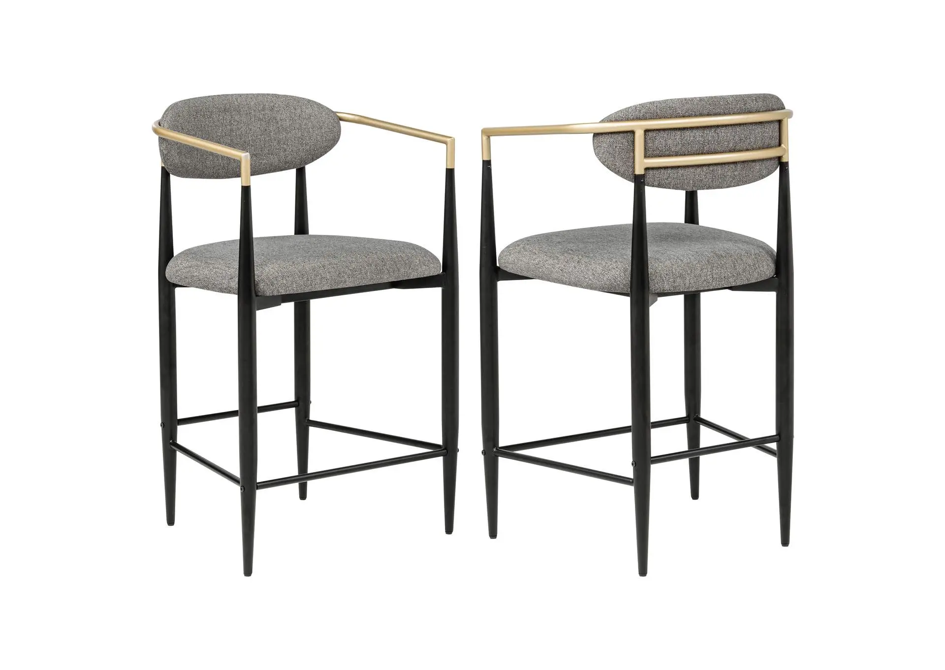 Tina Fabric Upholstered Counter Chair Grey (Set of 2)