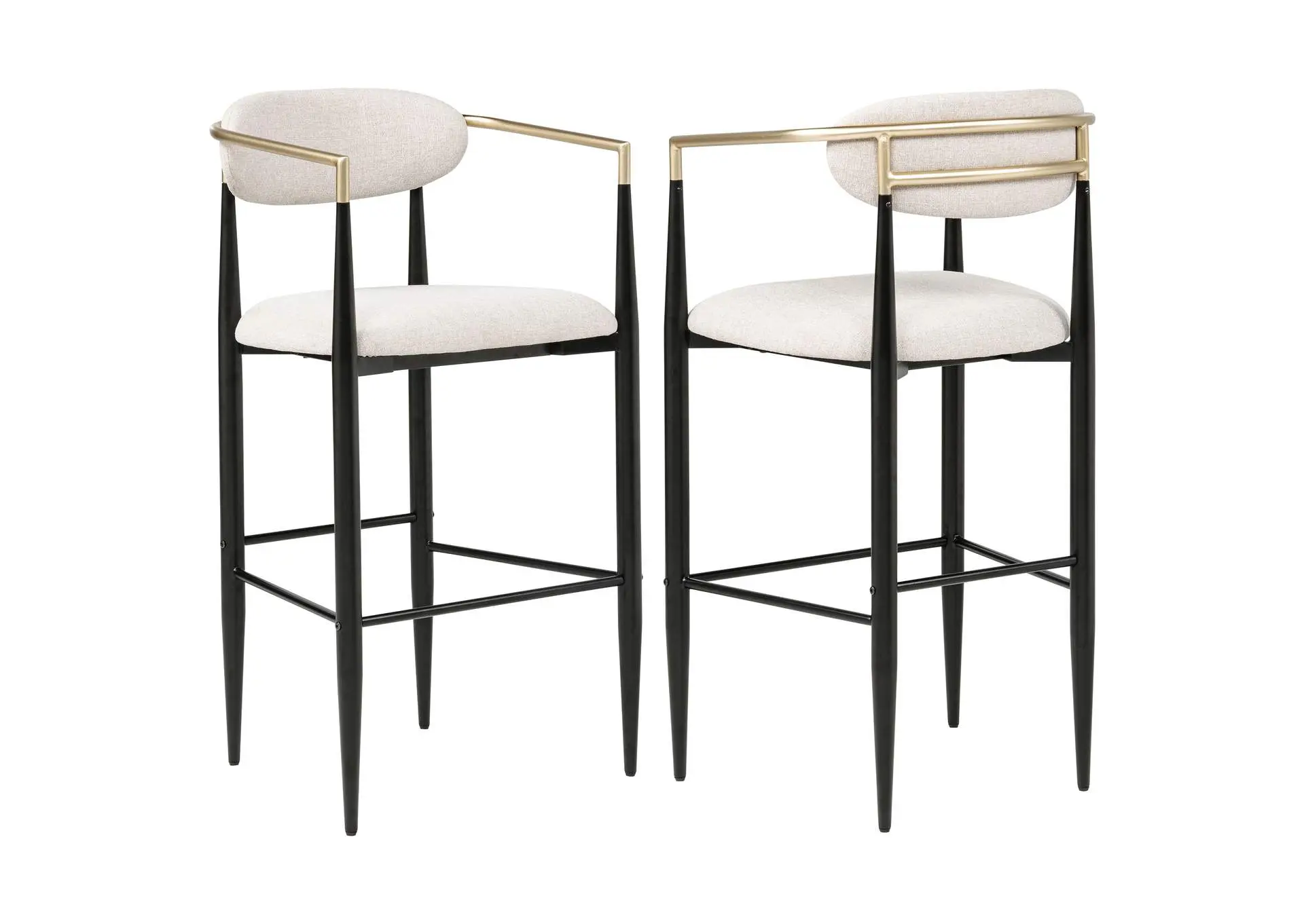 Tina Fabric Upholstered Bar Chair Beige (Set of 2)