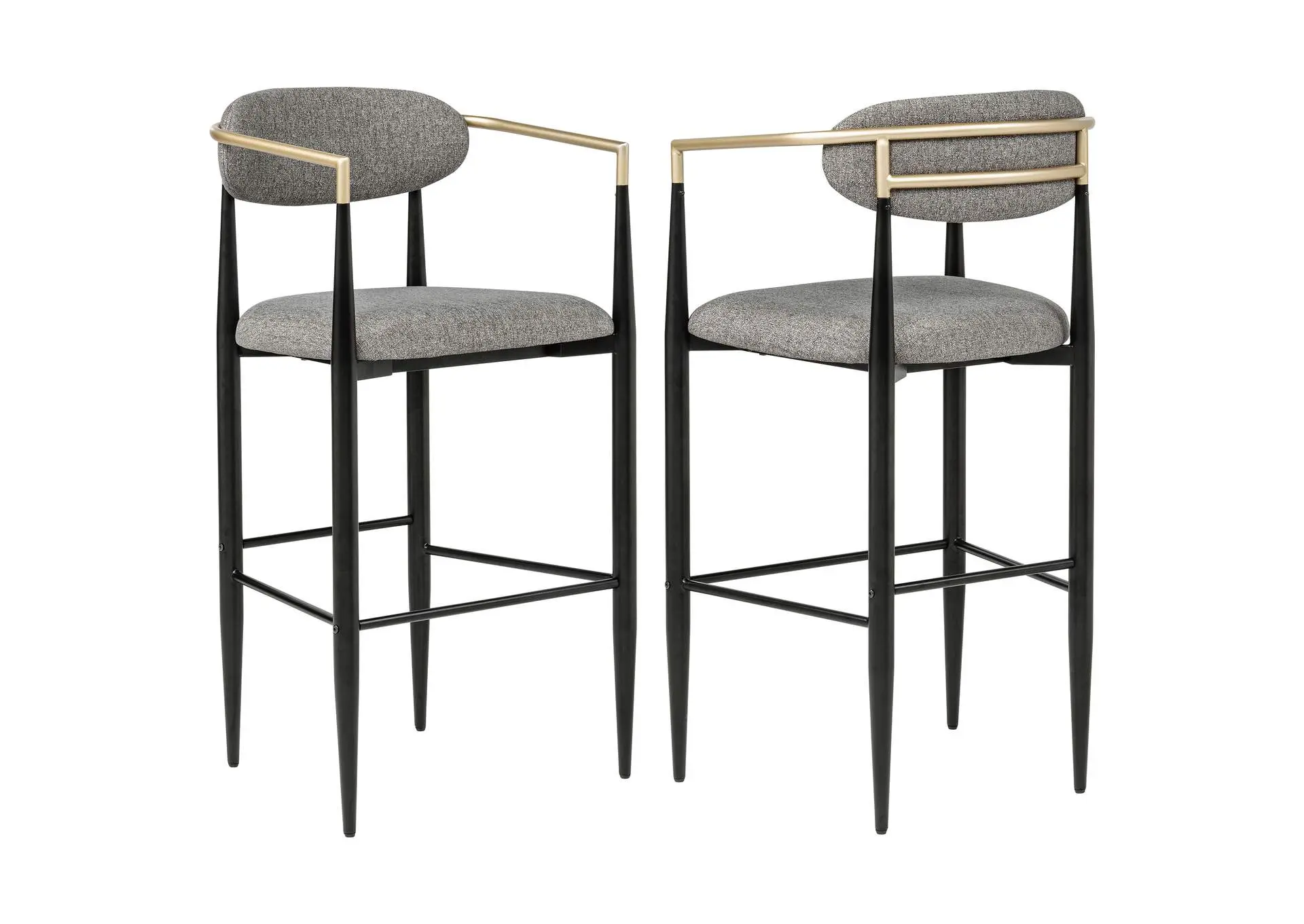 Tina Fabric Upholstered Bar Chair Grey (Set of 2)