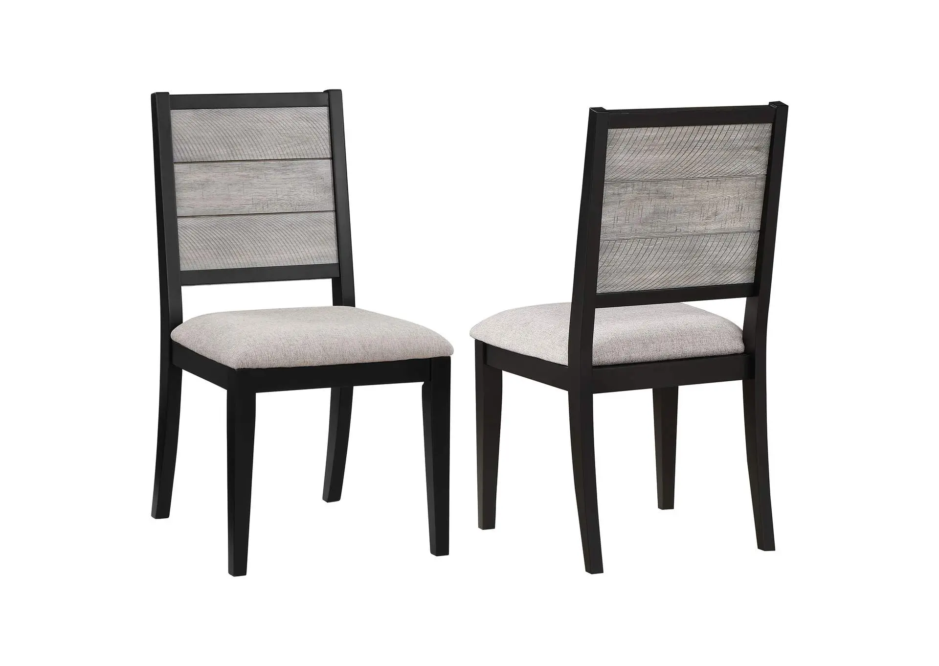 Elodie Wood Dining Side Chair Grey and Black (Set of 2)