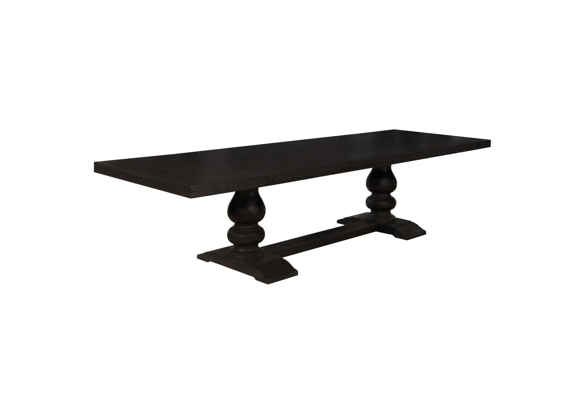 Phelps 123-inch Extension Leaf Dining Table Distressed Noir