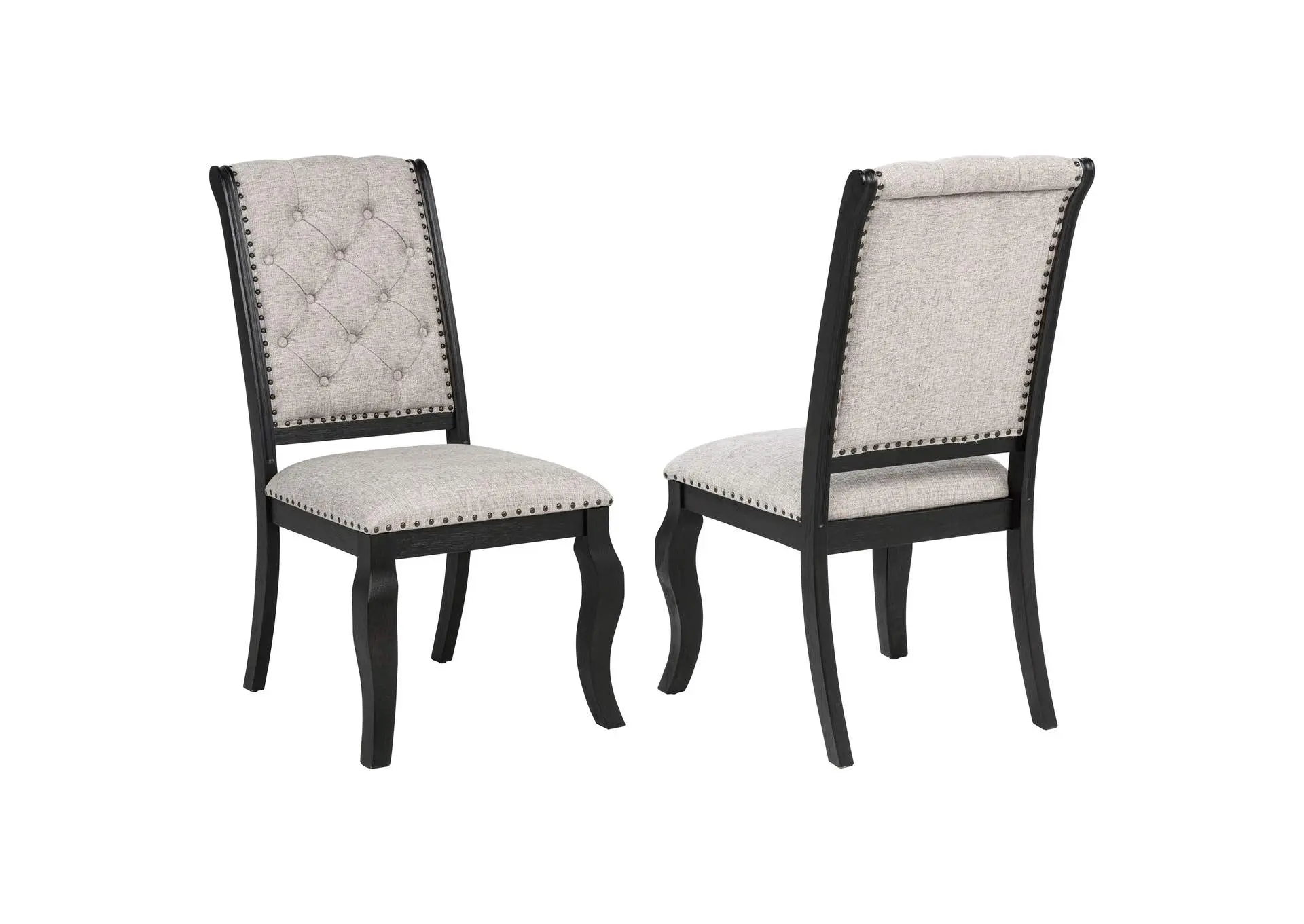 Phelps Upholstered Dining Side Chair Tan Distressed Noir (Set of 2)