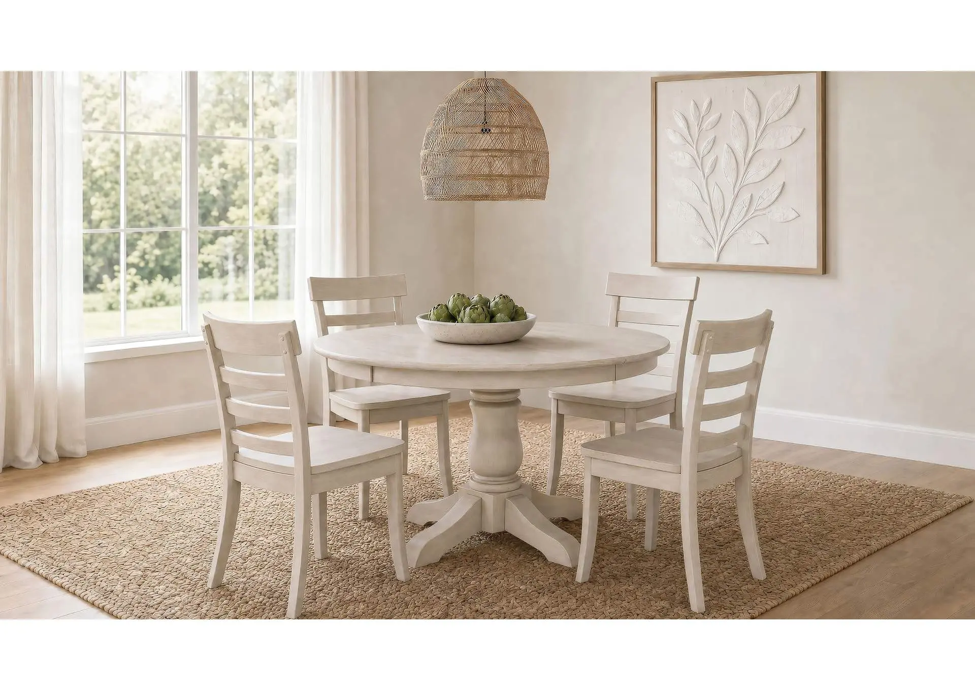 Orrison 5-piece Oval 62-inch Extension Leaf Dining Set Linen