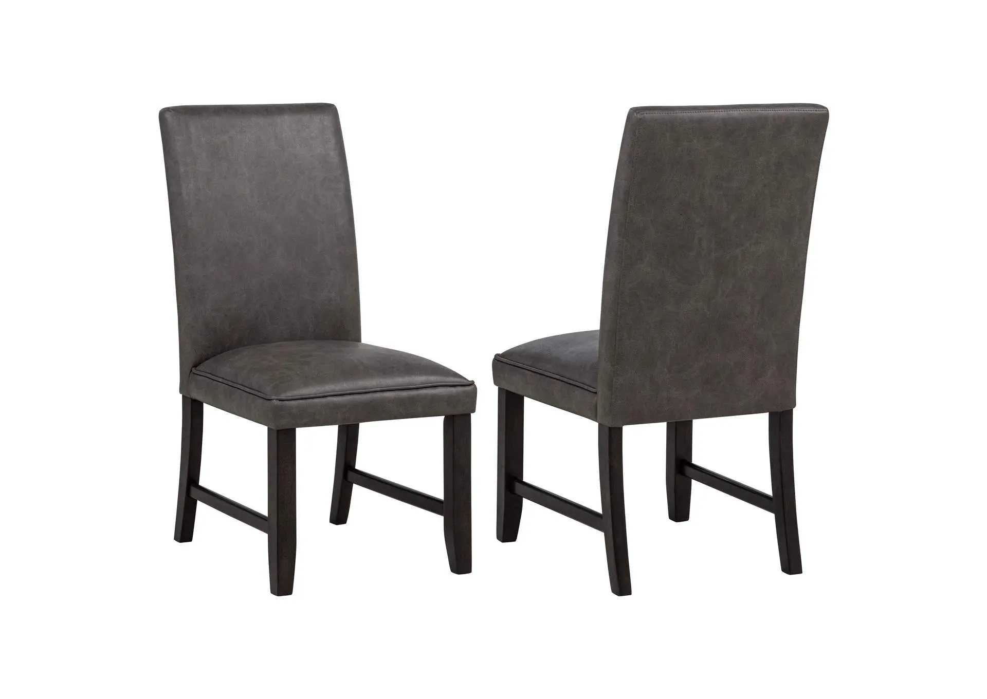 Averill Faux Leatherette Upholstered Dining Side Chair Dark Grey (Set of 2)