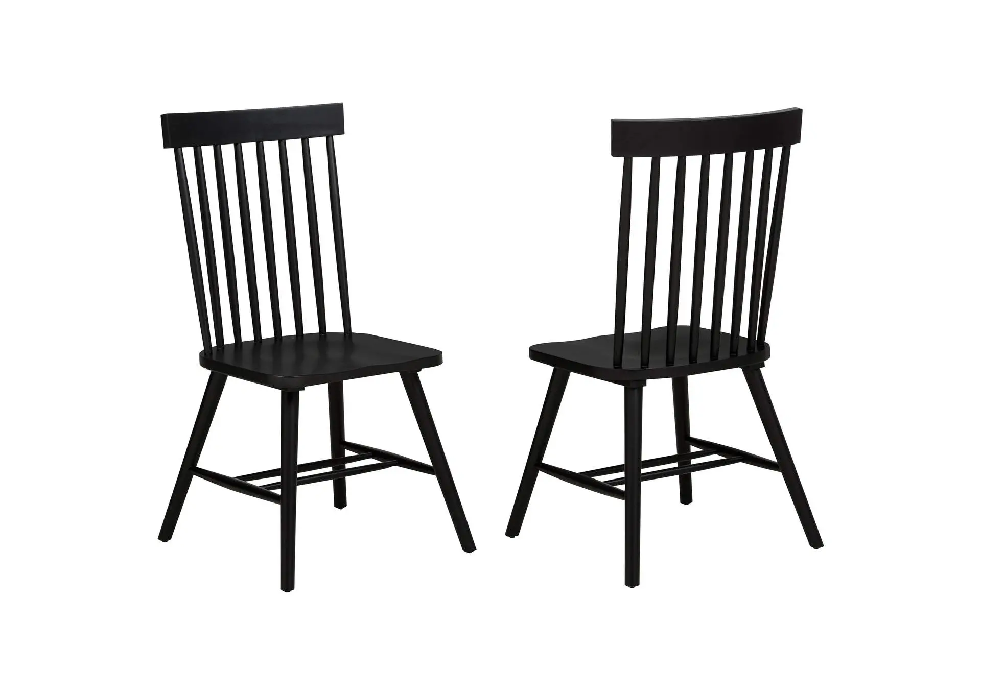 Andrews Windsor Spindle Back Dining Side Chair Black (Set of 2)