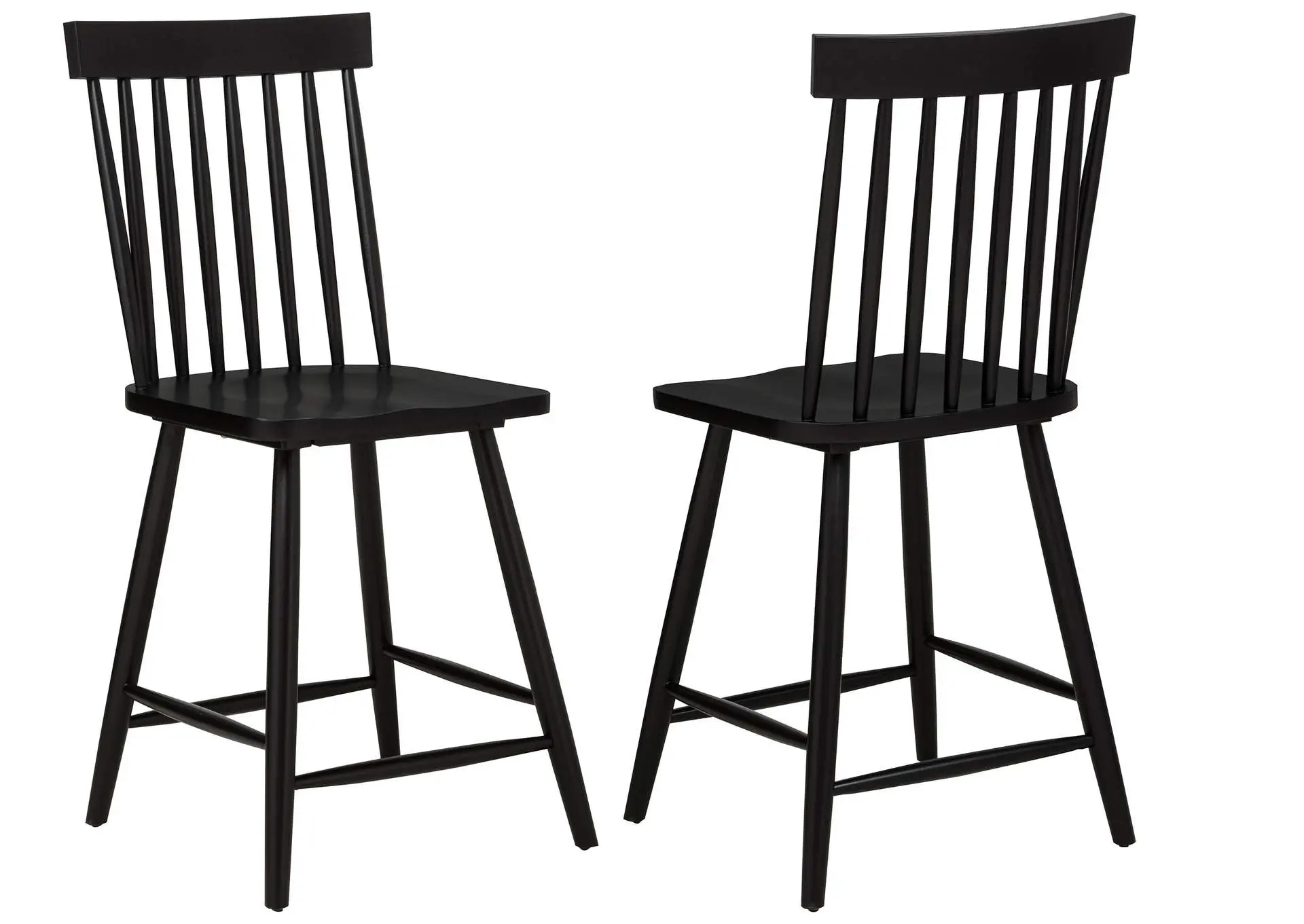 Andrews Windsor Counter Height Dining Side Chair Black (Set of 2)