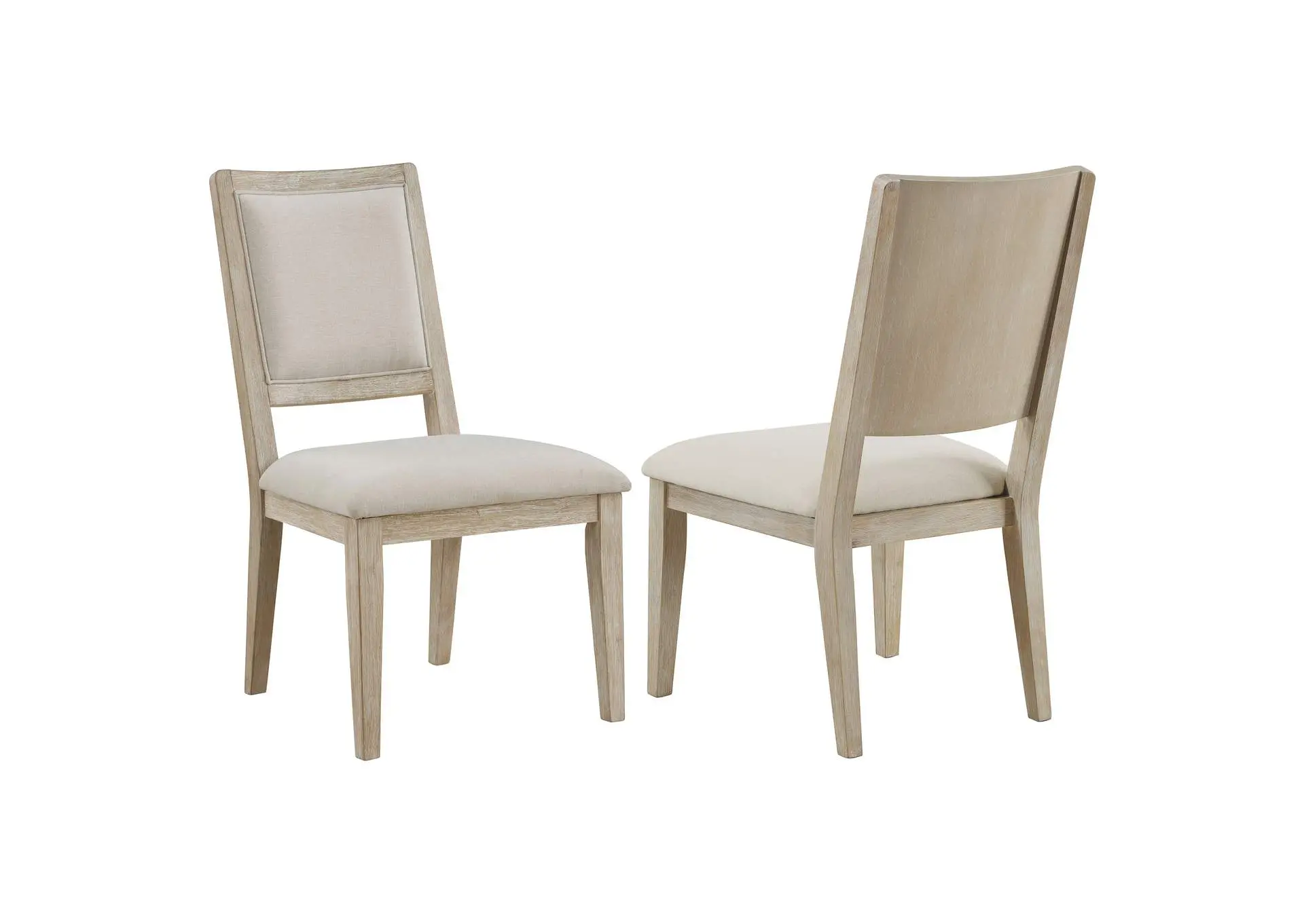 Trofello Upholstered-Back Dining Side Chair White Washed (Set of 2)