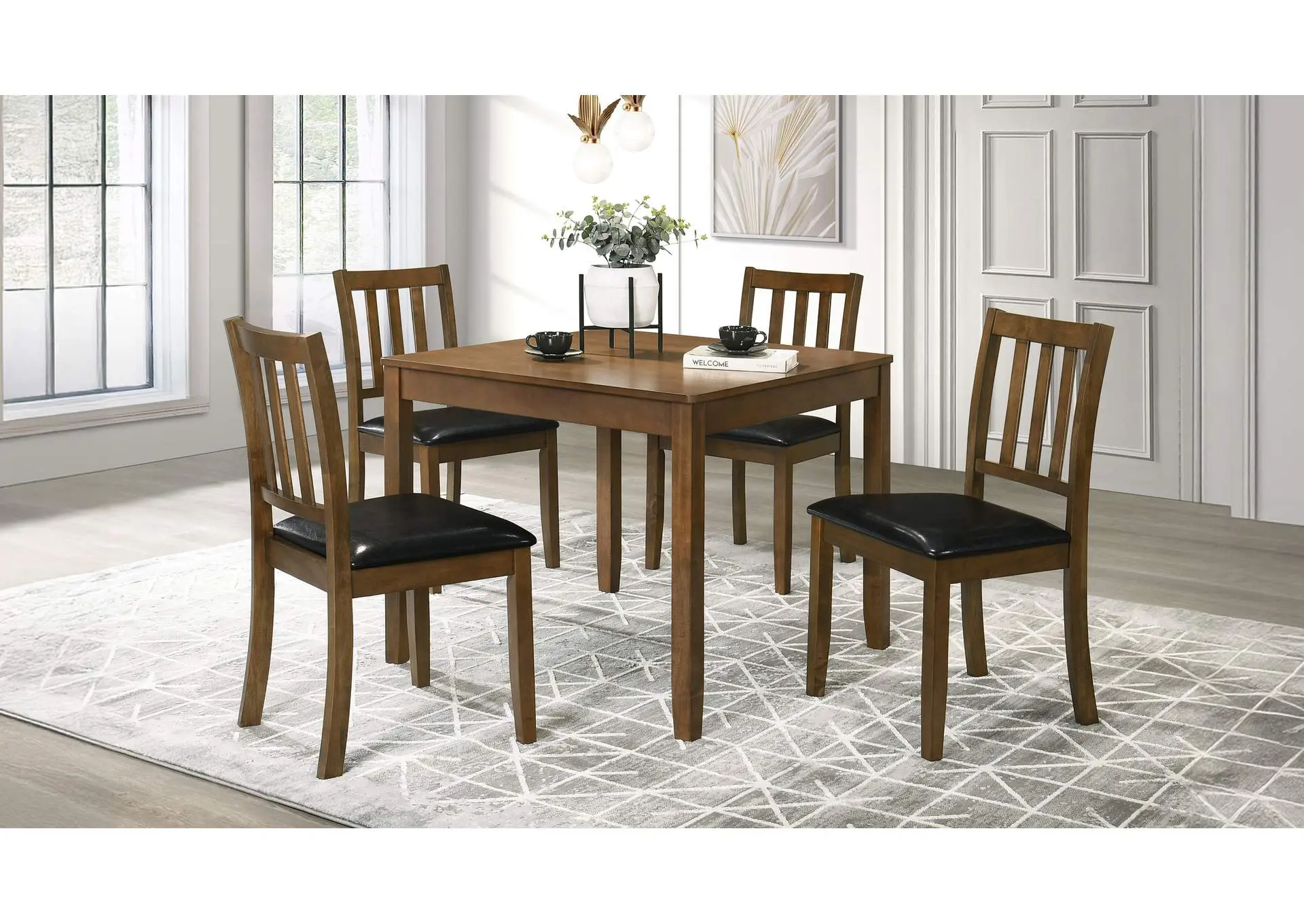 Parkwood 5-piece Square Dining Table Set Honey Brown