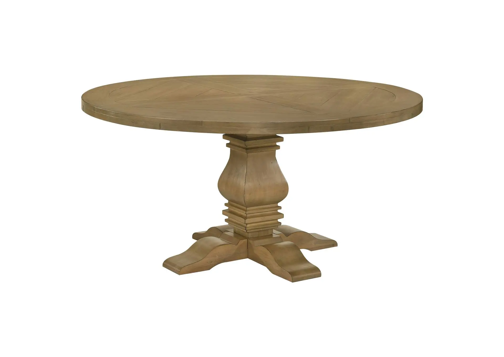 Florence Round 60-inch Wood Dining Table Rustic Honey