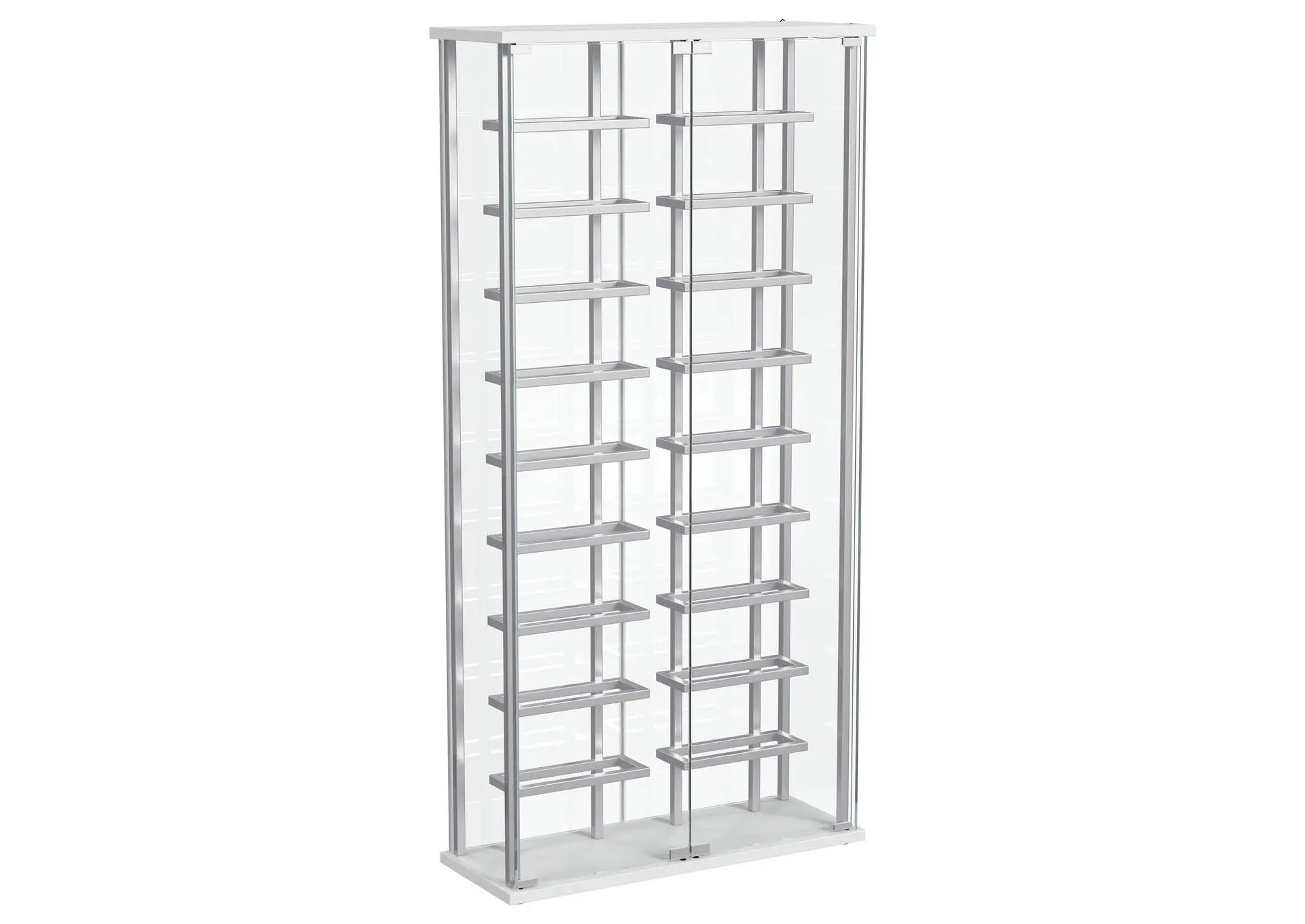 Montara Tempered Glass Wine Storage LED Curio Cabinet Chrome