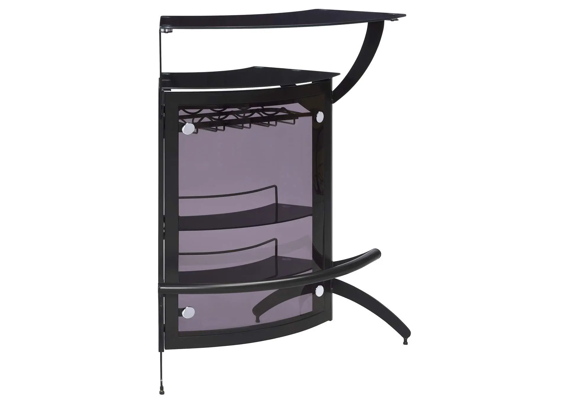 Dallas Curved Freestanding Home Bar Cabinet with Storage Black
