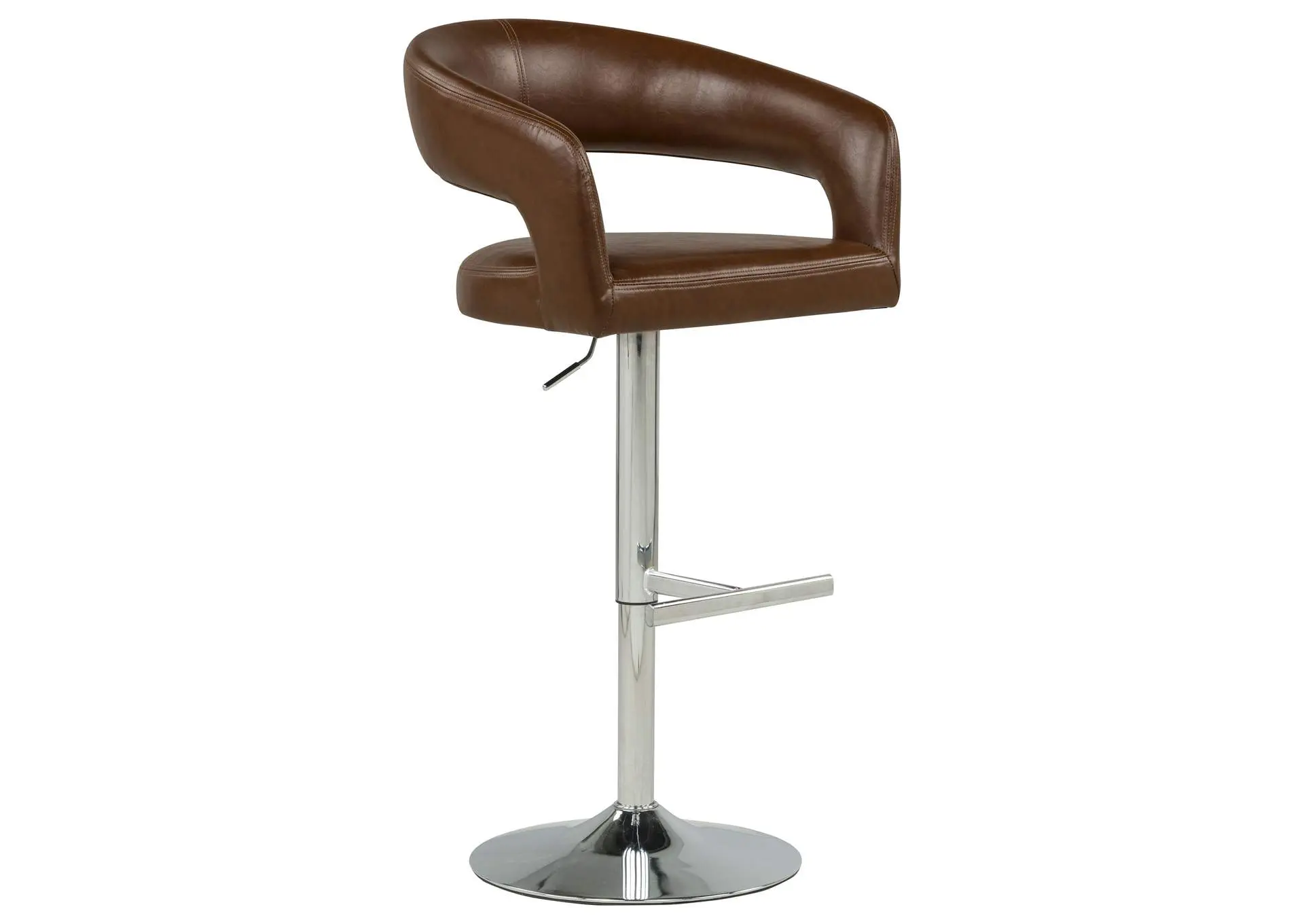 Travia Leatherette Upholstered Adjustable Bar Stool Cocoa Brown