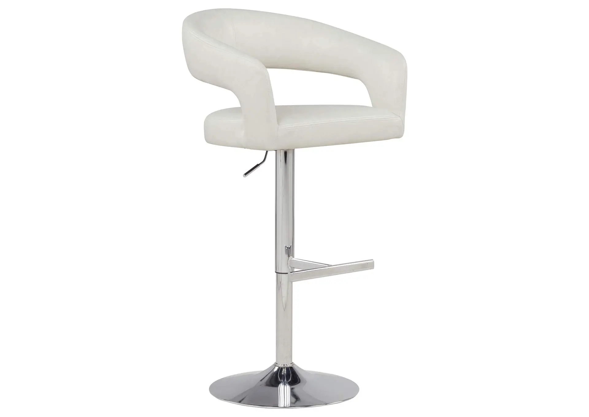 Travia Leatherette Upholstered Adjustable Bar Stool Ivory