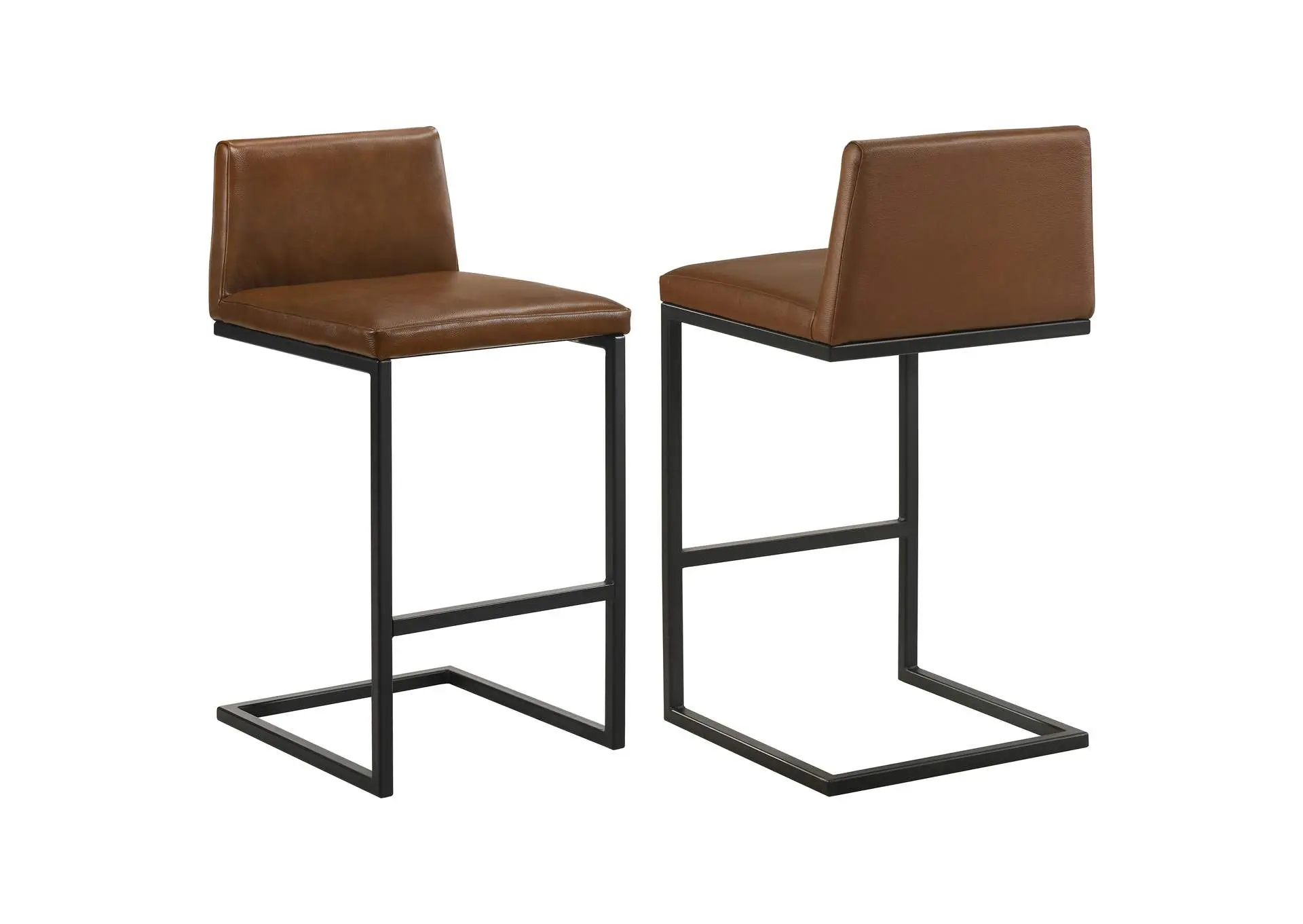 Vardon Genuine Leather Bar Stool Dark Brown (Set of 2)