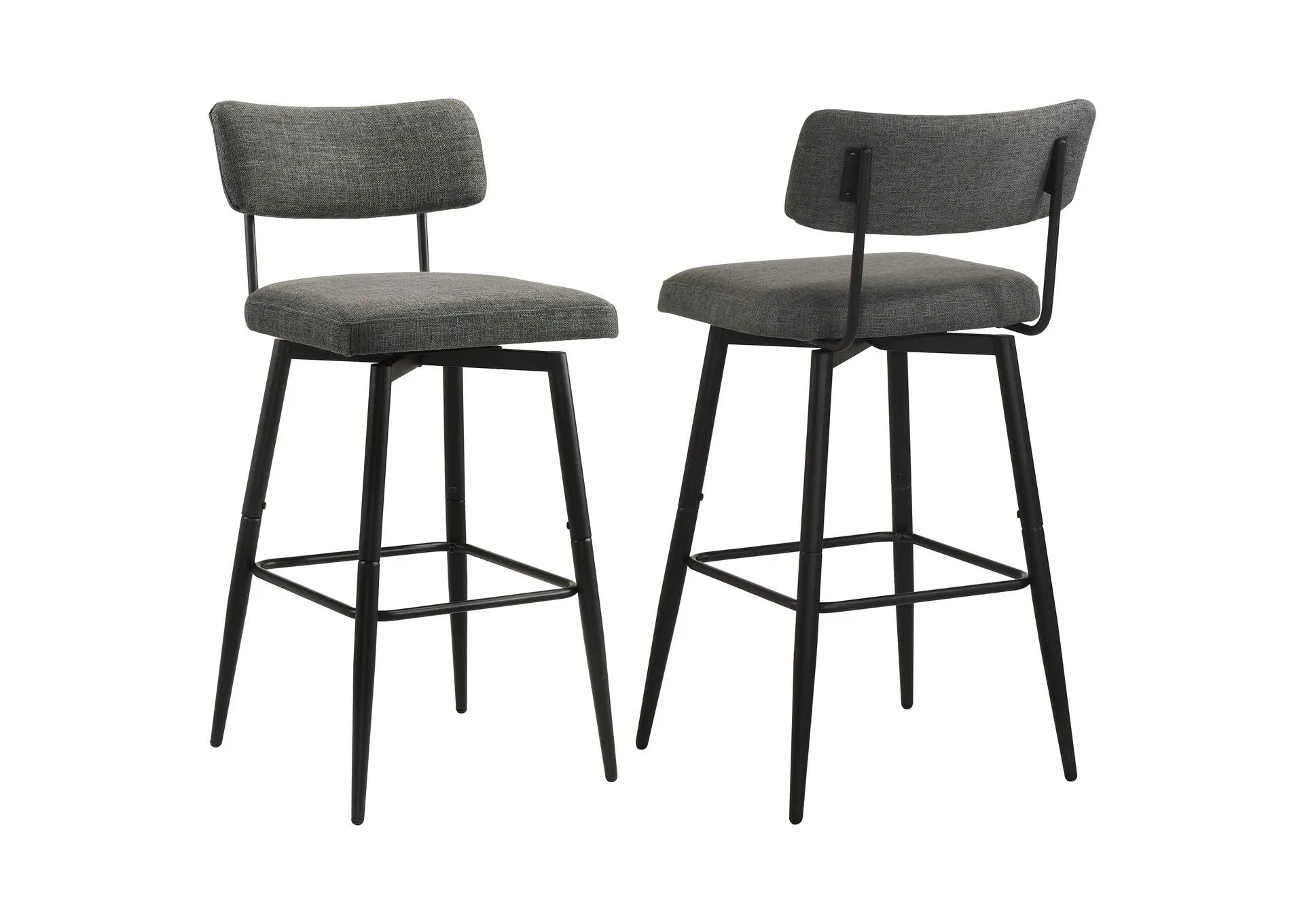 Levine Fabric Upholstered Swivel Bar Chair Grey (Set of 2)