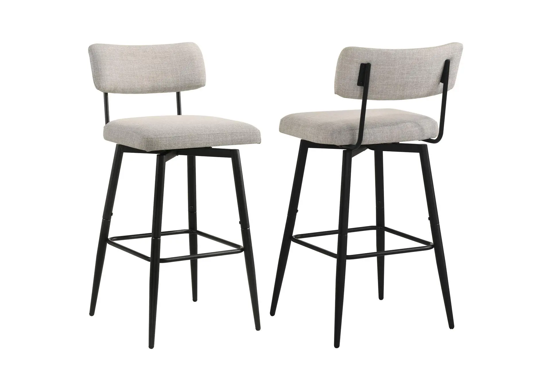Levine Fabric Upholstered Swivel Bar Chair Cream (Set of 2)