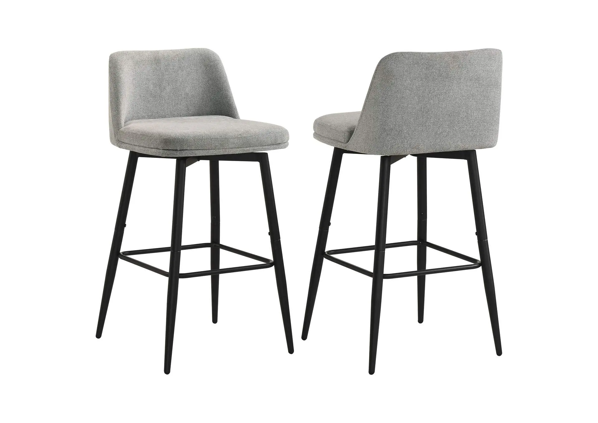 Mellor Fabric Upholstered Swivel Bar Chair Grey (Set of 2)